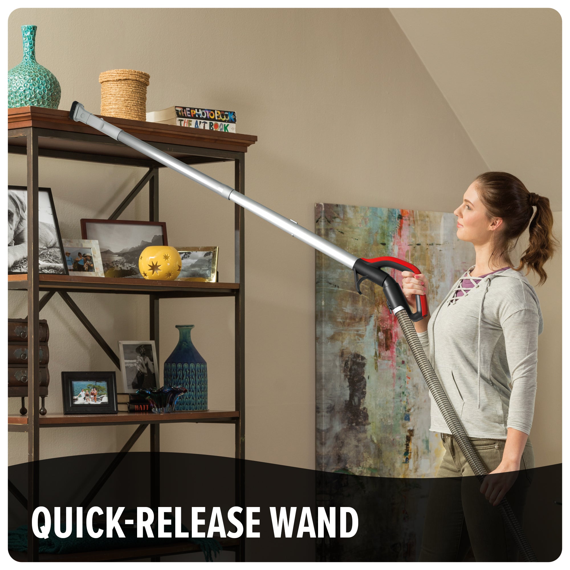 Endura Reach Compact Upright Vacuum Cleaner - Powerful Lightweight Cordless Stick Vac for Pet Hair, Hard Floors & Carpets - Perfect for Home, Apartment & Office Cleaning