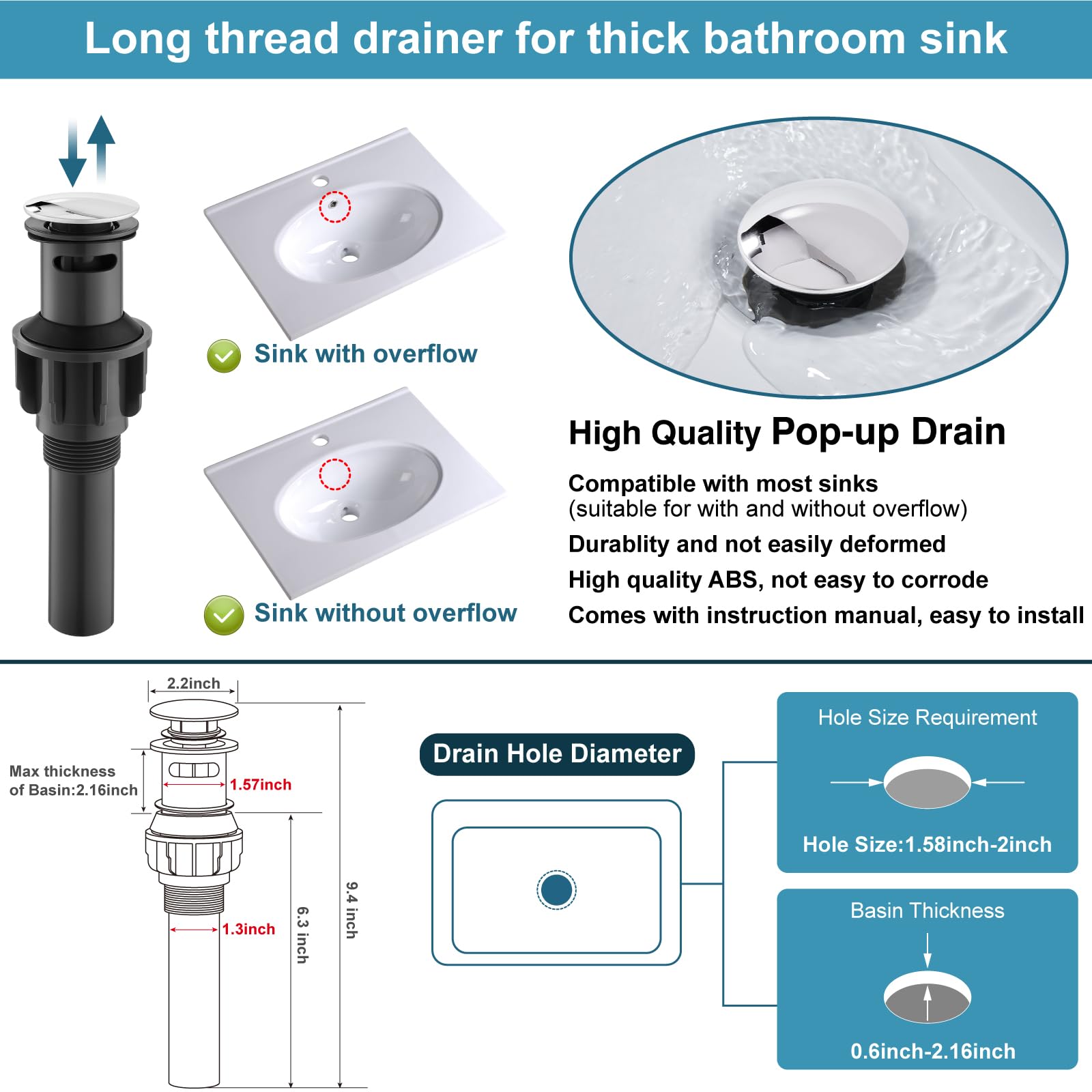 Midanya 8 Inch Widespread Bathroom Sink Faucet - Waterfall Design 3 Hole 2 Handle Modern Vanity Faucet with Pop Up Drain & Supply Lines - Polish Chrome Finish for Bathroom, Powder Room & Guest Bath Decor
