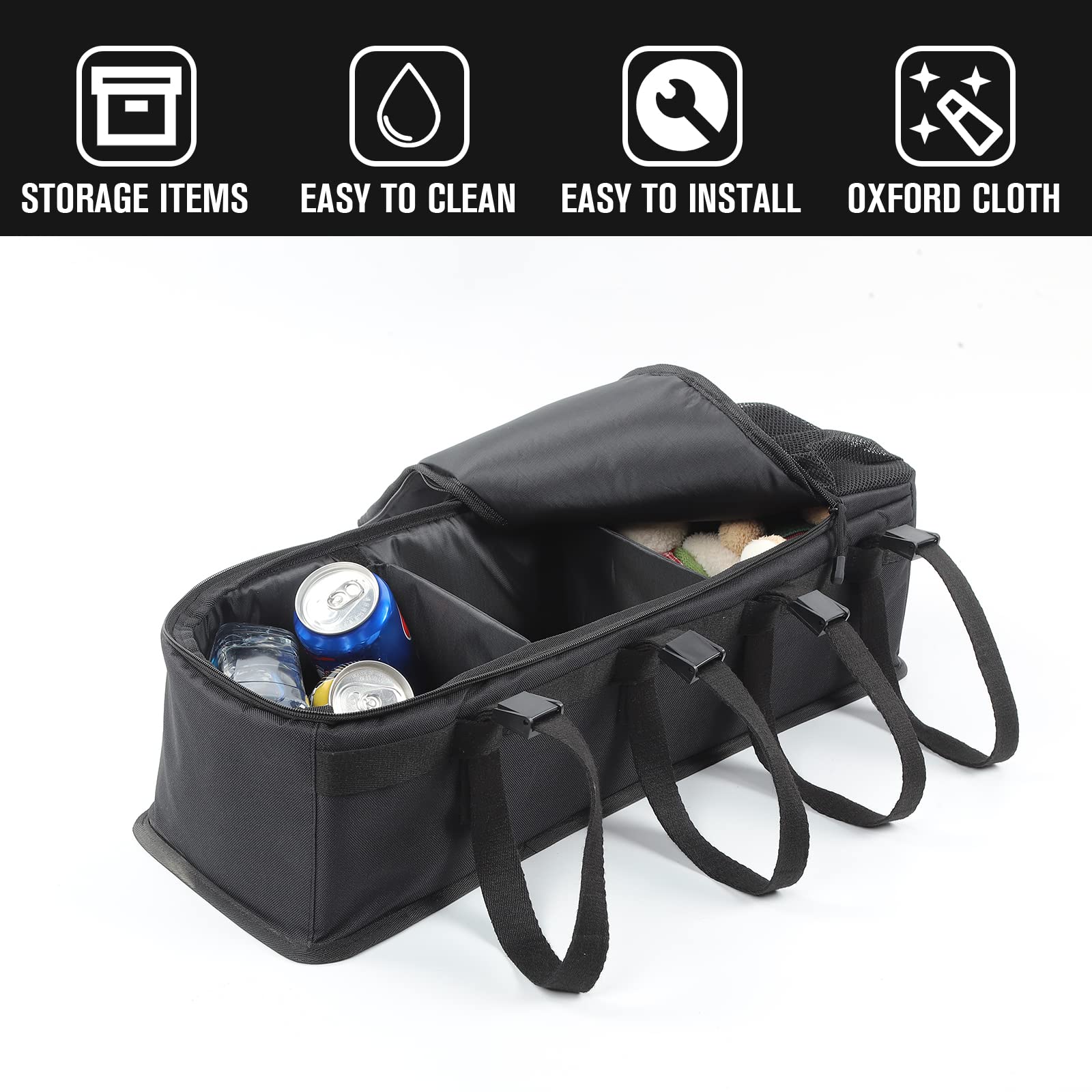 Jeep Wrangler JK 2 Door Roll Bar Storage Bags (2007-2018) - 2PCS Driver & Passenger Side Interior Organizer | Perfect for Off-Road Adventures, Camping & Road Trips