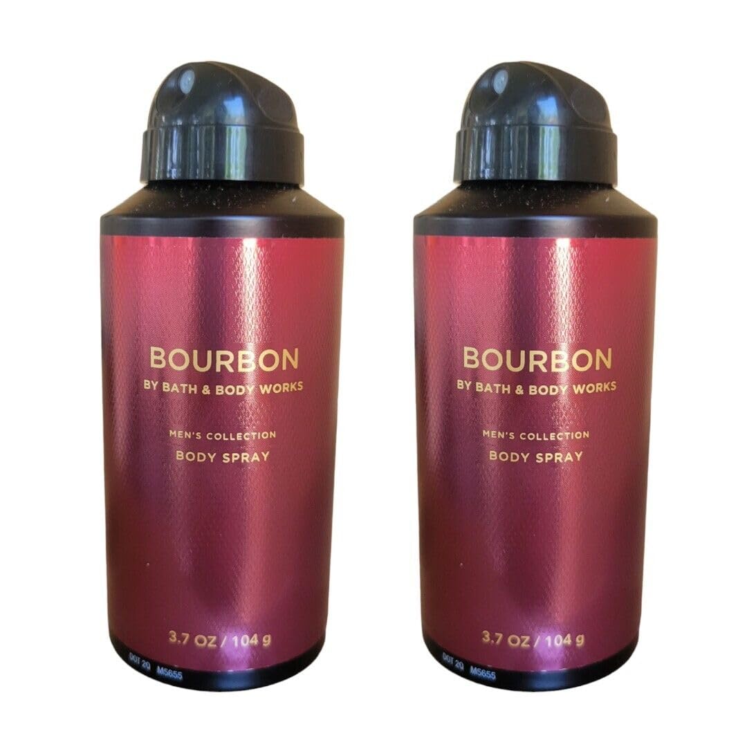 2 Pack Men's Bourbon Scented Body Spray & Deodorant - 3.7 oz Long Lasting Fragrance for Gym, Work & Night Out - Fresh Masculine Cologne Alternative