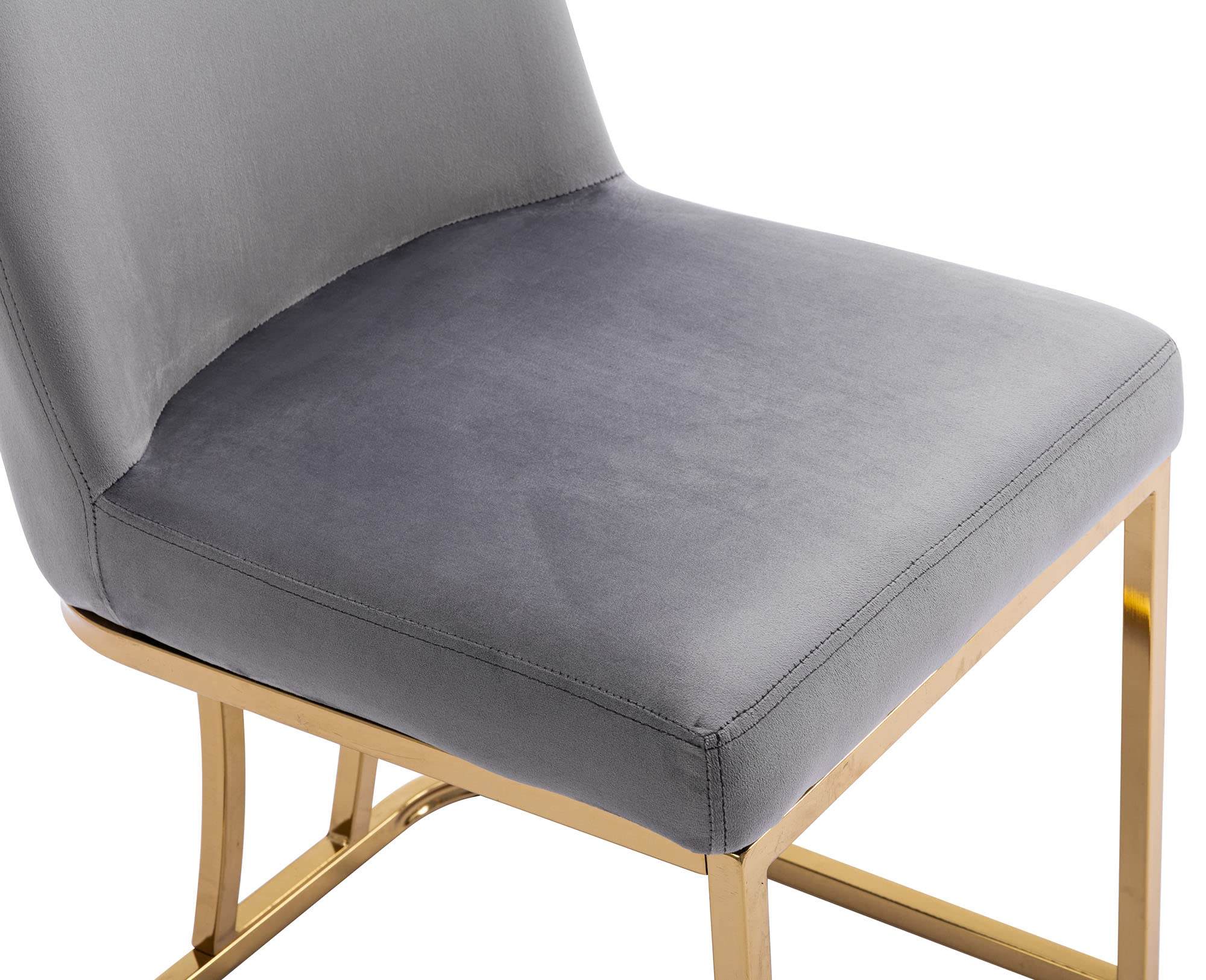 Luxury Velvet Upholstered Dining Chairs with Gold Metal Frame - Mid Century Modern Style Set of 6 for Dining Room, Restaurant & Kitchen - Perfect for Formal Dinners, Family Gatherings & Elegant Home Decor (Grey)
