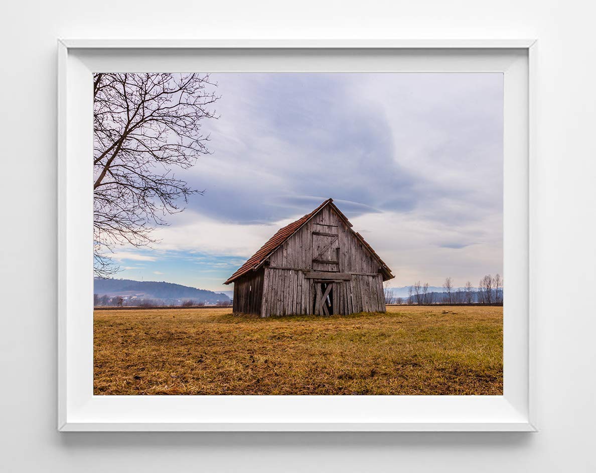 Farmhouse Wall Art Prints - Set of 4 Unframed Photos for Home Decor