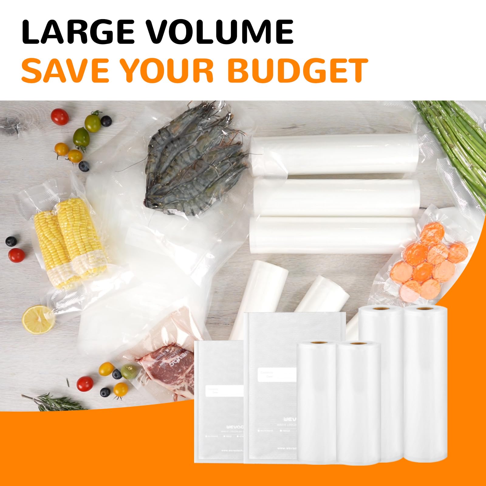 Premium Vacuum Sealer Bags & Rolls Variety Pack - 50x 6