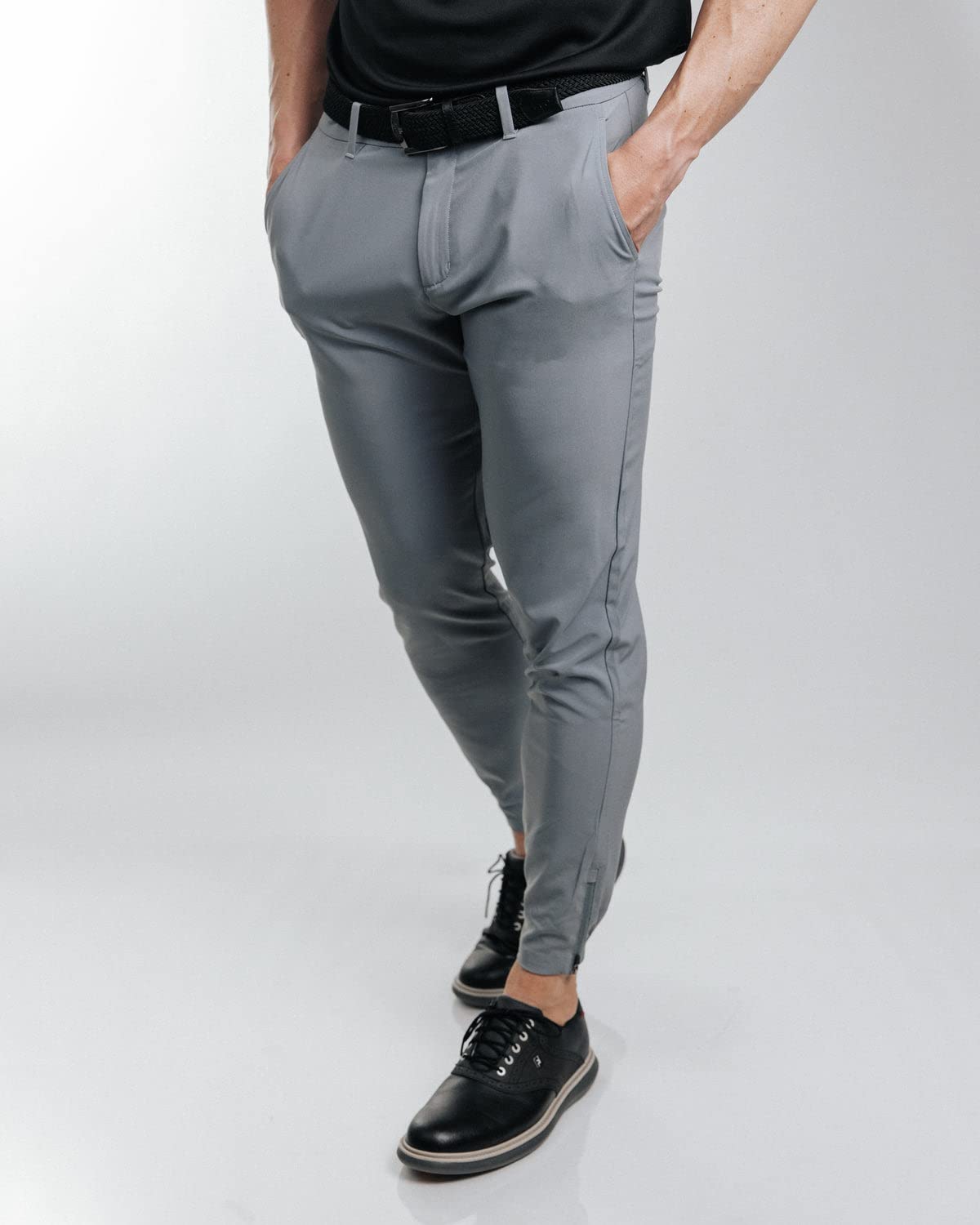 **Primo Golf Jogger Pants for Men - Lightweight 4-Way Stretch Golf Trousers with 4 Pockets, Inner Gel Waistband & Elastic Zipper Ankles - Perfect for Golfing, Travel & Casual Wear**