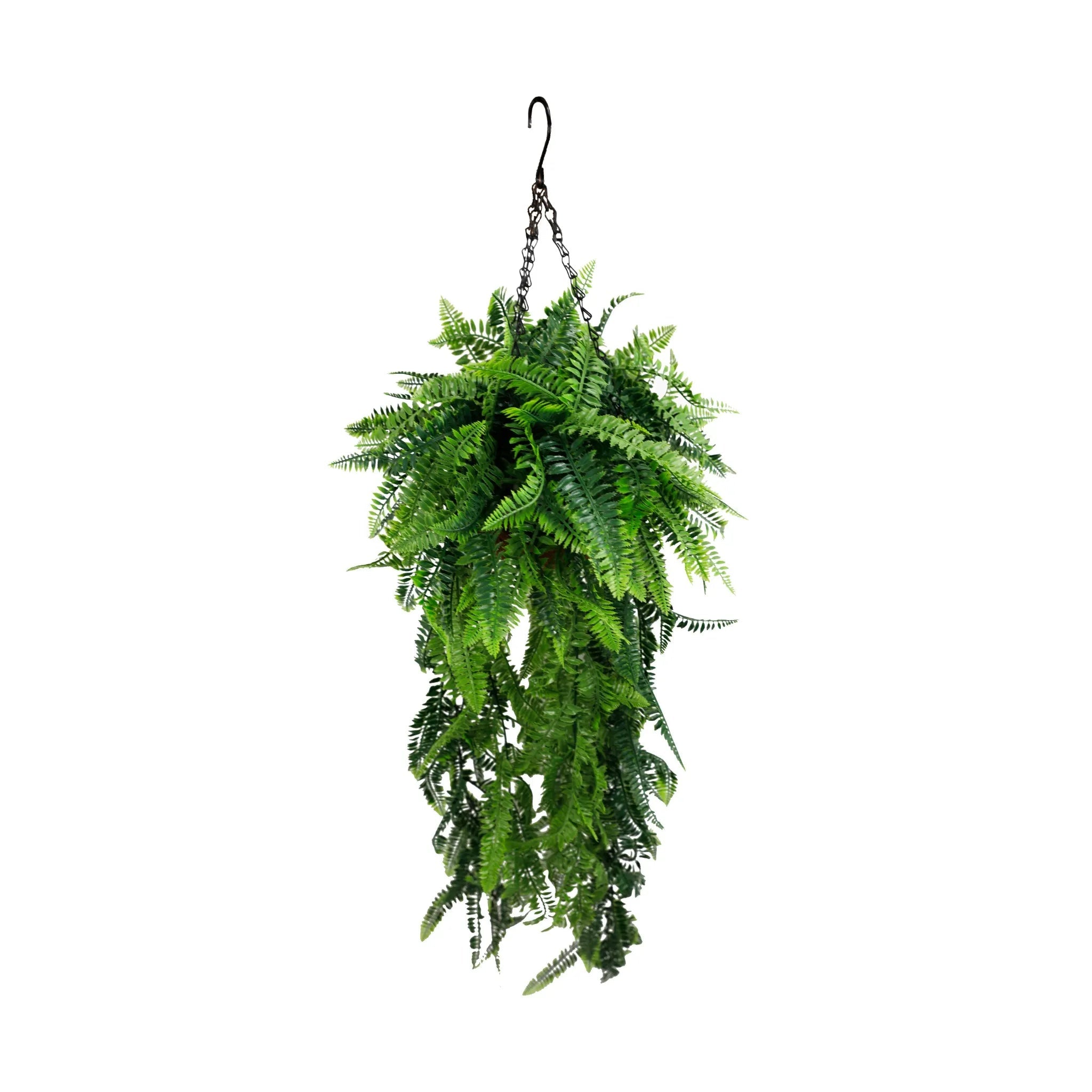 UV Resistant Artificial Hanging Fern Display - 45cm x 125cm Realistic Fake Plant for Home Decor, Office, Patio & Indoor/Outdoor Use