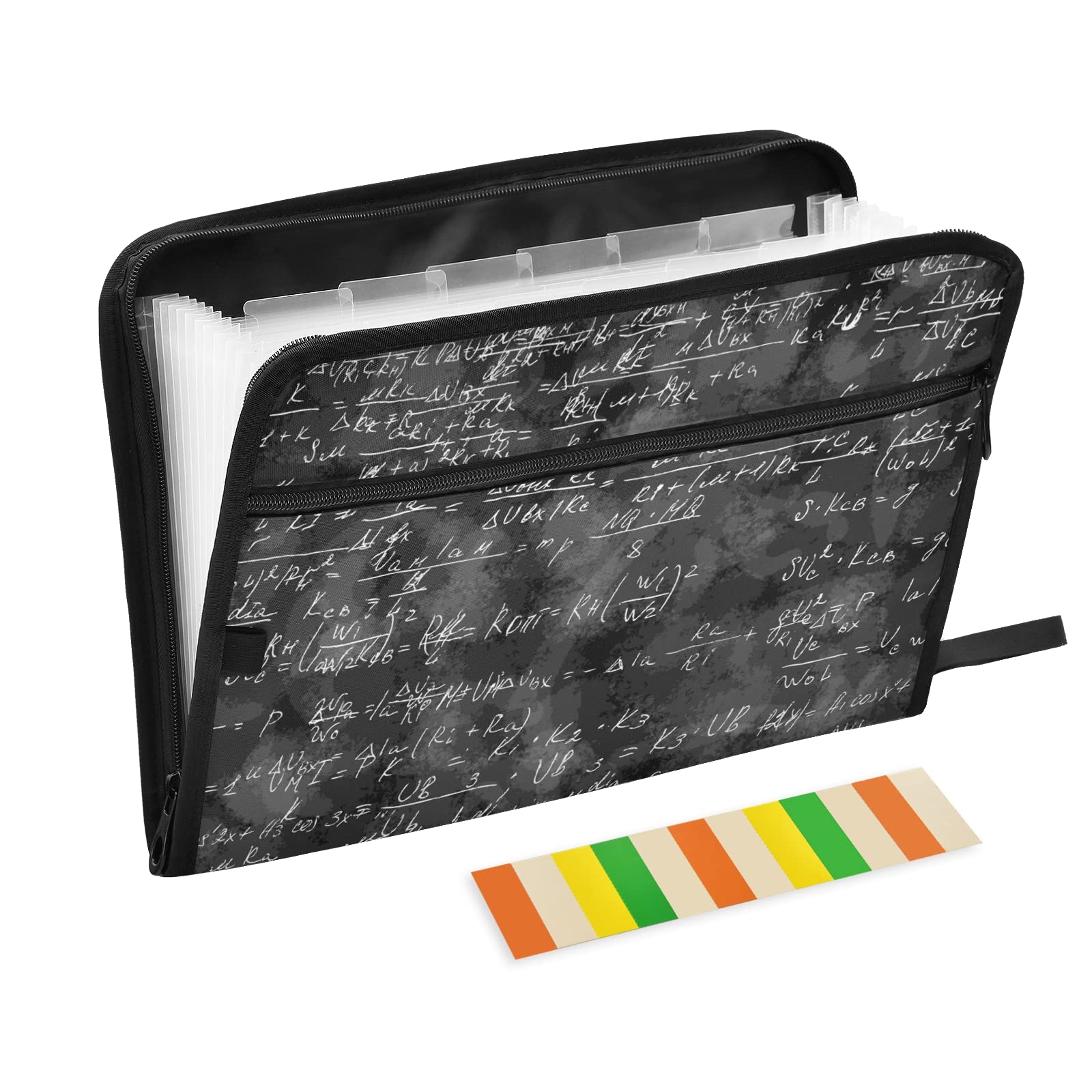 KFBE Science Physical Expanding File Folder - 13 Pocket Accordion Organizer with Sticky Labels, Zipper Closure for Letter/A4 Paper Documents - Perfect for Office, School, Home Organization & Document Storage