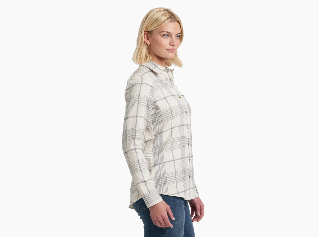 Kuhl Kamila Flannel Shirt for Women - Soft & Stylish Plaid Button-Up Top for Casual Wear, Outdoor Adventures & Layering