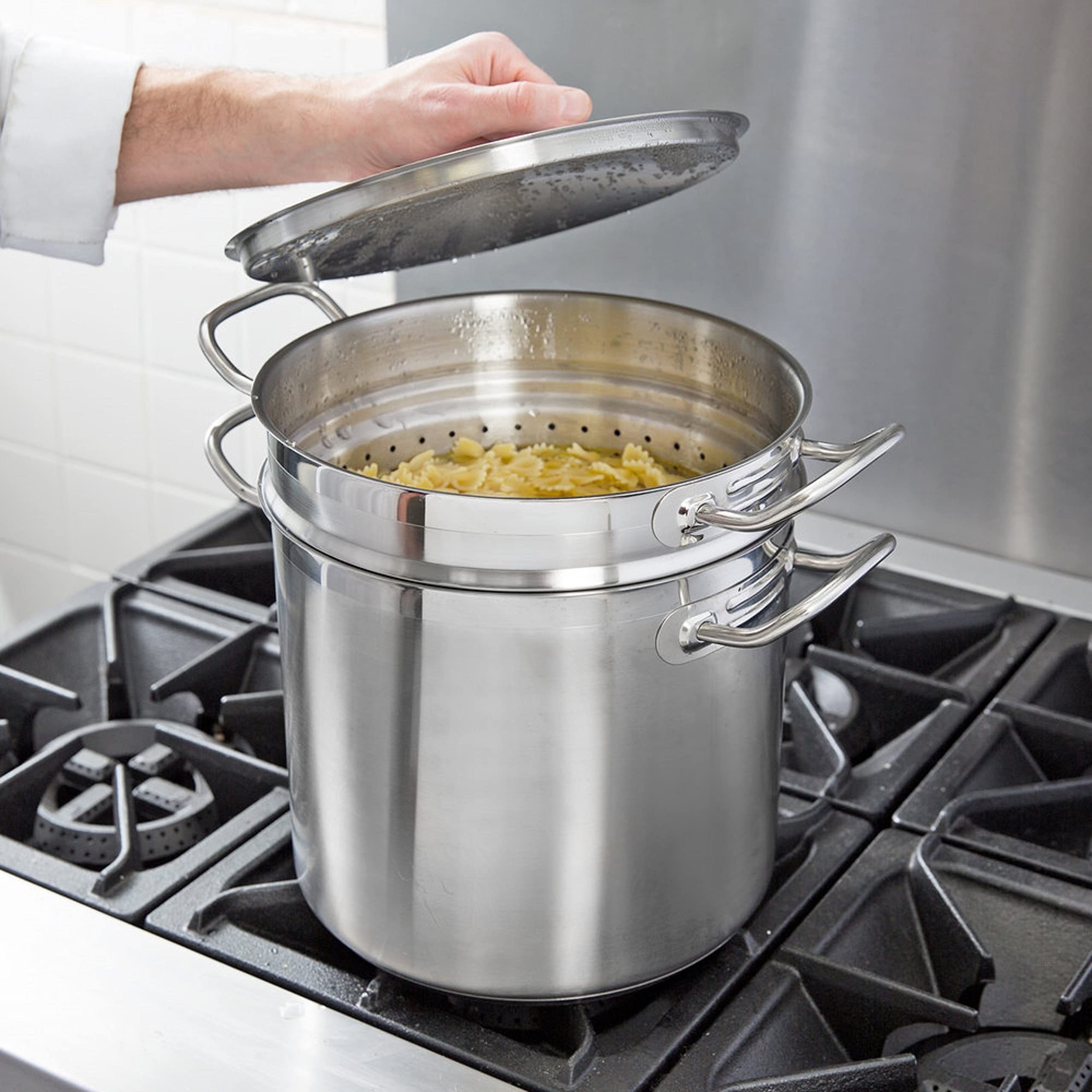 TrueCraftware 12 Quart Aluminum Pasta Cooker Set - 3-Piece Multipurpose Pasta Pot with Strainer Lid for Spaghetti, Vegetables & More | Perfect for Home Kitchen & Restaurant Use | Durable Cookware for Boiling, Blanching & Draining Pasta