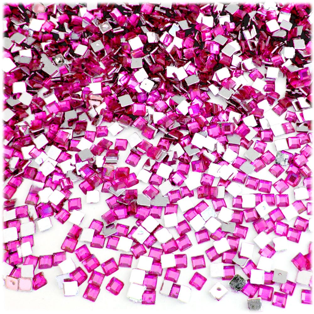 1000pcs 4mm Square Rhinestones Flatback - Ruby Red for DIY Crafts, Jewelry Making, Nail Art, and Home Decor | The Crafts Outlet