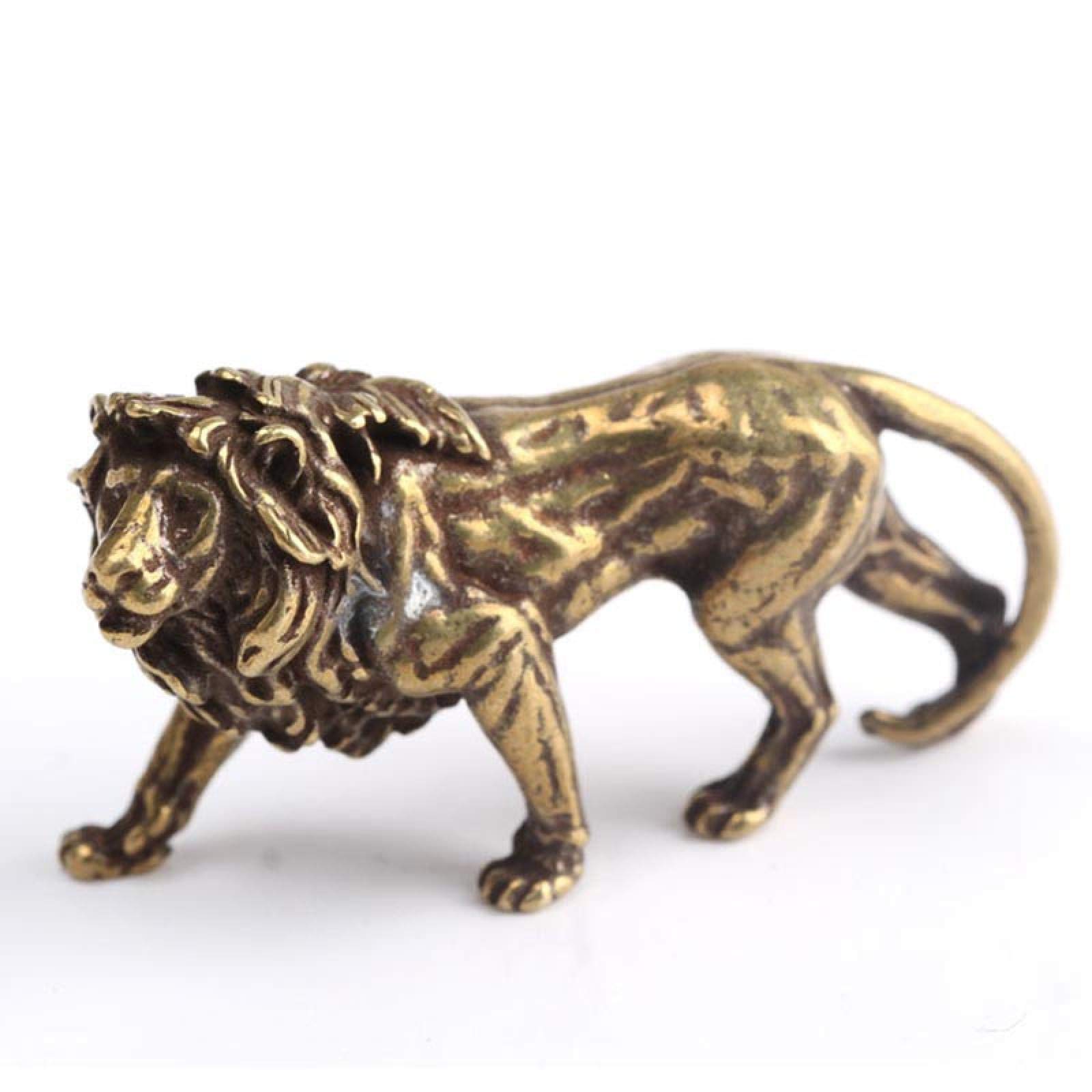 Vintage Copper Majestic Lion King Miniature Statue - Handcrafted Home & Desk Decor, Unique Gift for Collectors & Animal Lovers | Perfect for Office, Living Room & Bookshelf Display