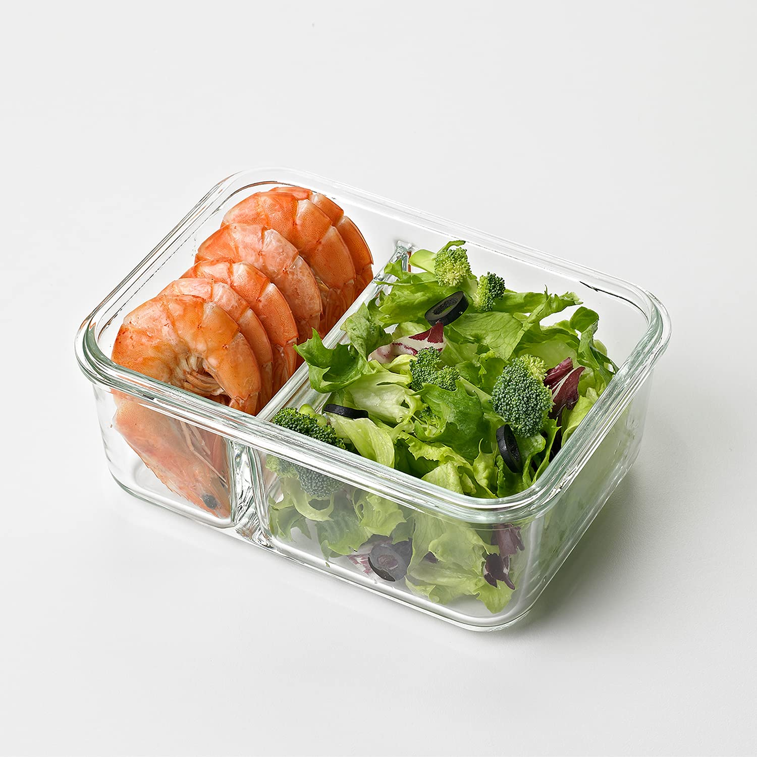 Glasslock Duo 5-Piece Clear Tempered Glass Food Storage Containers with BPA-Free Lids - Microwave, Dishwasher & Freezer Safe - Meal Prep & Leftovers Organizer for Kitchen, Office & Picnics