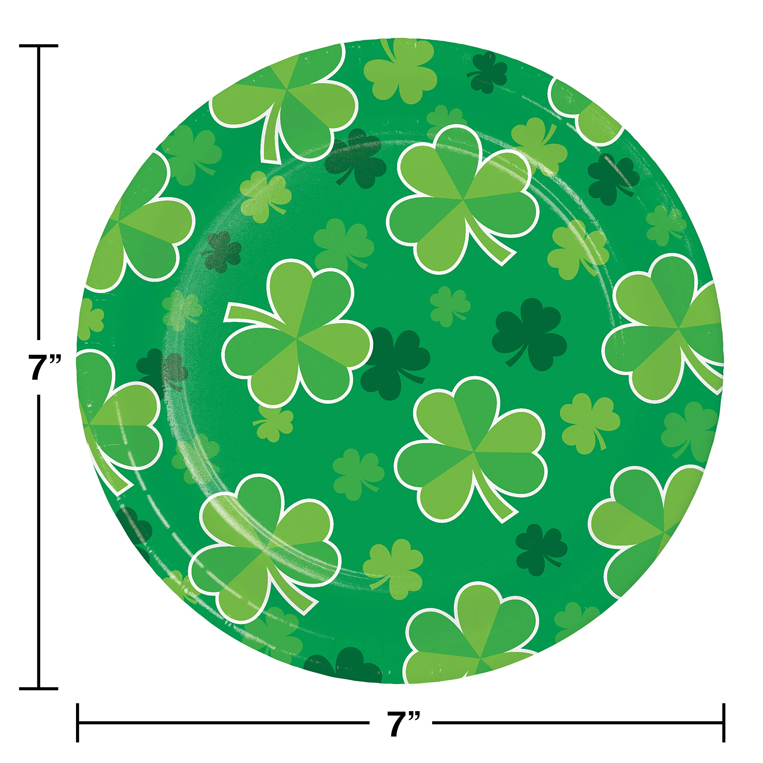 Creative Converting Clover St. Patrick's Day Dessert Plates - 8 Count | Shamrock-Themed Party Tableware for St. Paddy's Day Celebrations & Dessert Serving