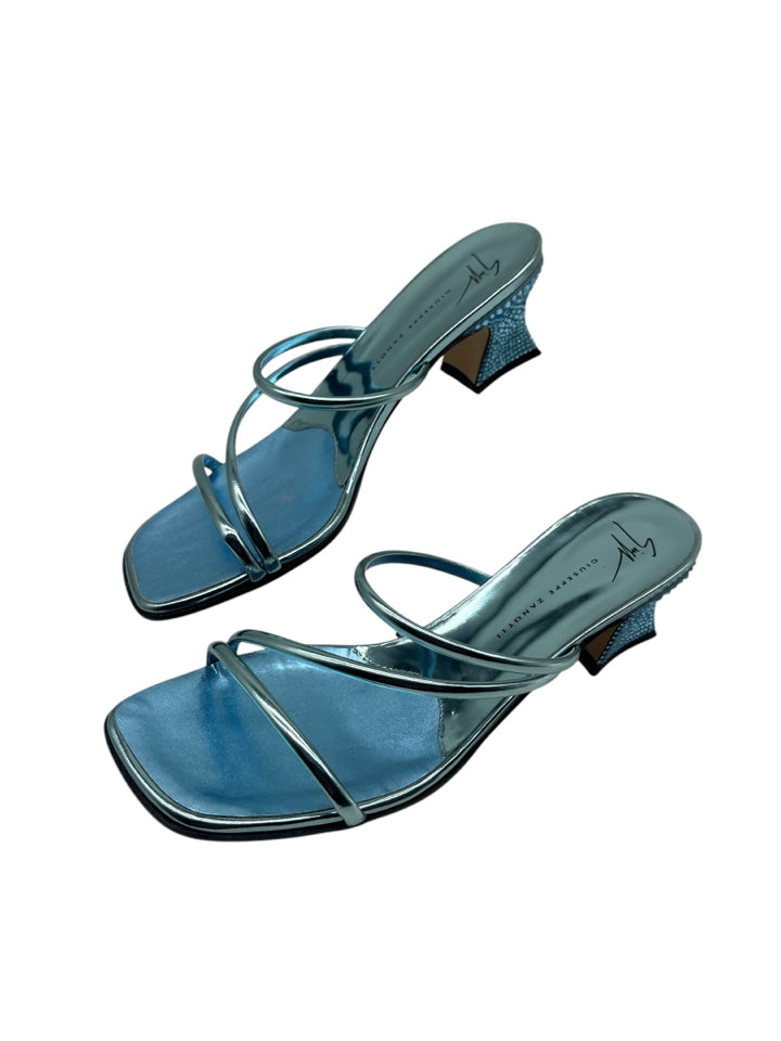 Giuseppe Zanotti Blue Twingo 45 Mule Women's Shoes Size 38 (US 8) - Comfortable Slip-On Loafers for Casual Outings & Office Wear