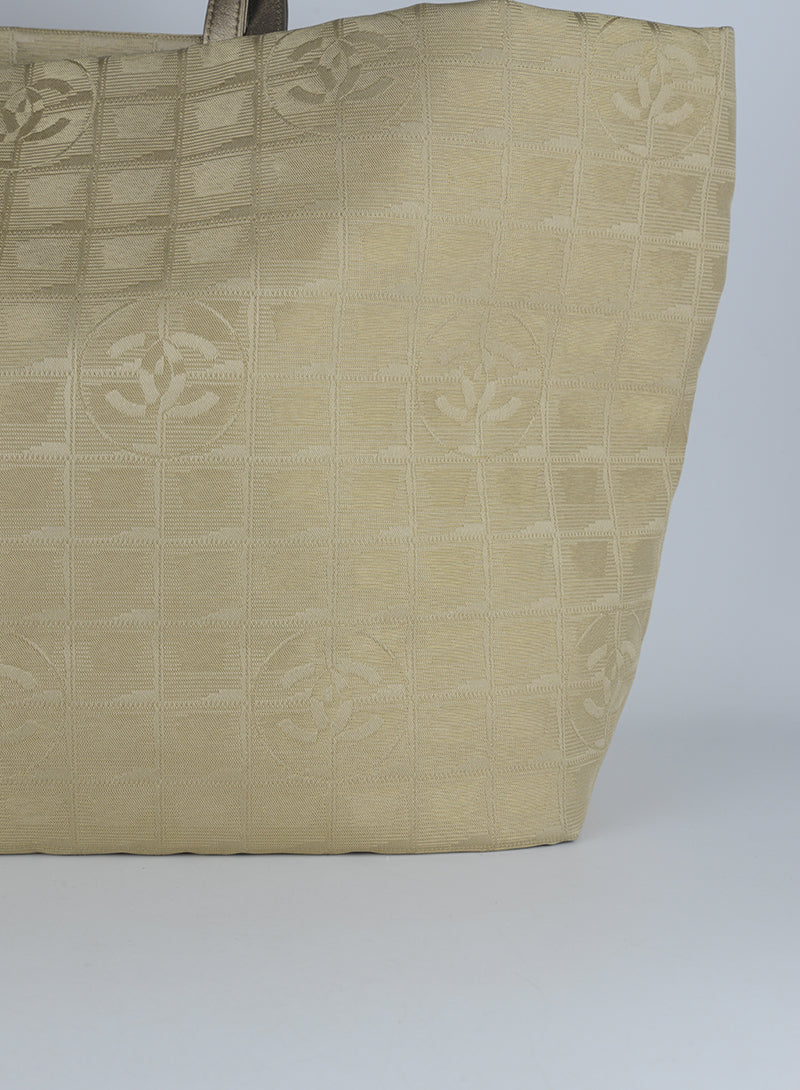 Chanel Beige Fabric Shopper Tote Bag - Luxury Designer Handbag for Women, Perfect for Shopping, Work & Travel