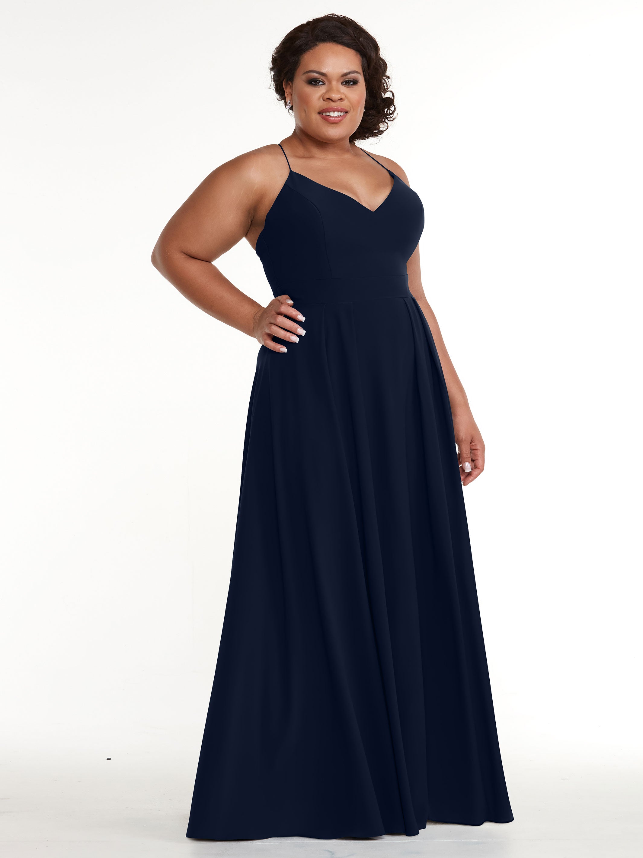 Elegant 83027 Stretch Chiffon A-Line Bridesmaid Dress with Pleats - Perfect for Weddings, Formal Events & Special Occasions