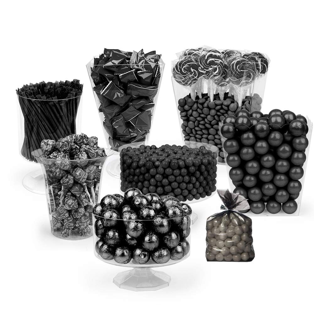 Premium Black Candy for Candy Buffet Table - 12lbs Bulk Candy for Weddings, Birthdays & Party Supplies - Perfect for Halloween, Baby Showers & Dessert Tables