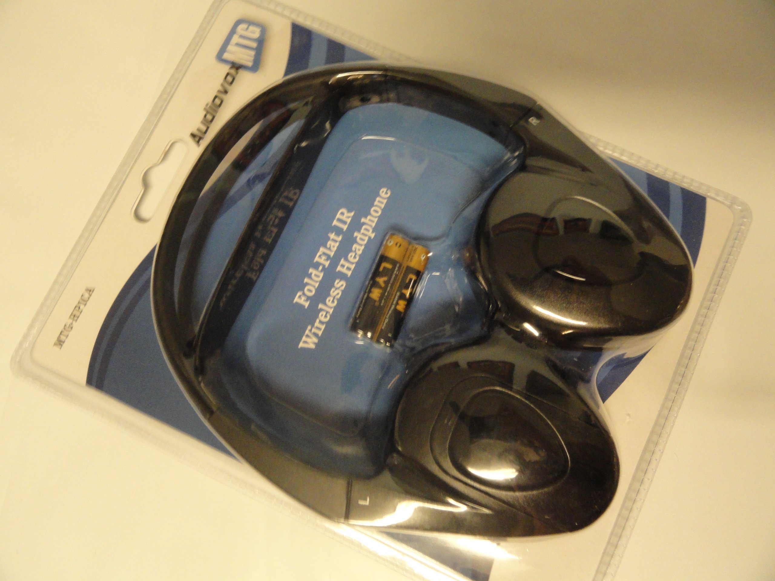 Wireless Fold-Flat Headphones with Rechargeable Battery - Single Channel Audio for Travel, Work & Home Use - Audiovox