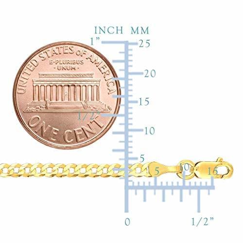 10K Yellow Gold Cuban Chain Necklace for Men - 2.8mm Solid Comfort Curb Link with Lobster Clasp (16