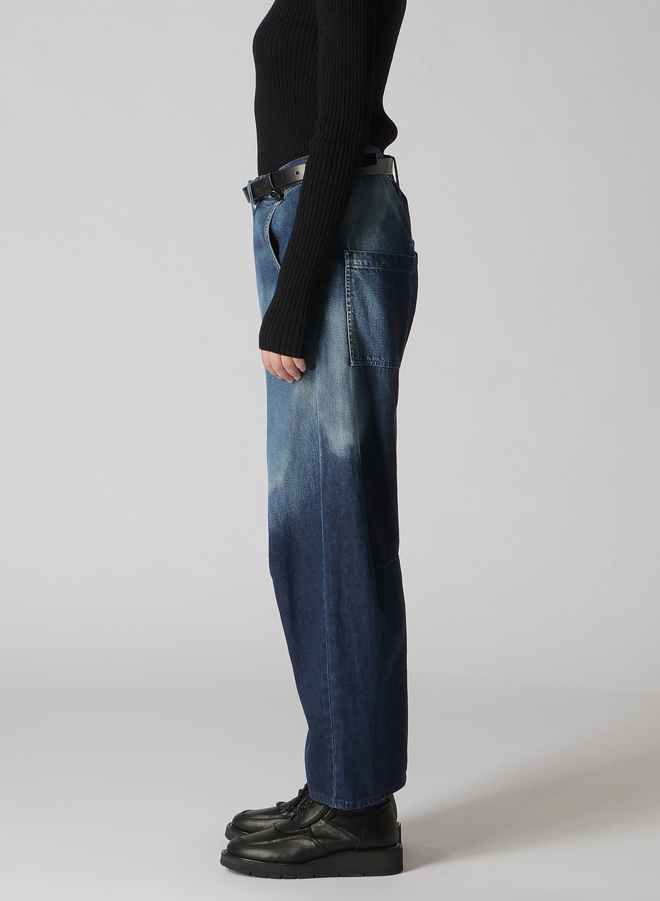 Spotted Denim Gusset Wide Leg Pants for Women - Comfortable Stretch High Waist Trousers for Casual Outfits, Workwear & Street Style Fashion