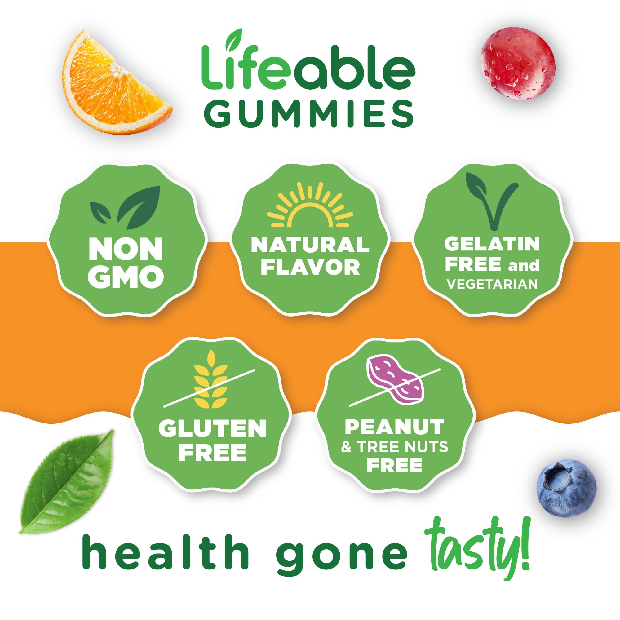 Lifeable Iron Gummies with Vitamin C - 20mg Iron Supplement for Adults & Kids - Great Tasting Blood Builder for Iron Deficiency - 90 Count - Perfect for Energy Boost & Immune Support
