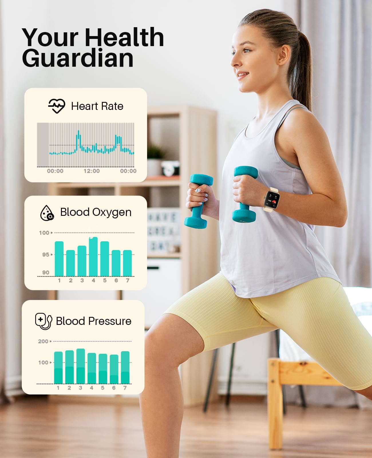 Smart Fitness Tracker Watch for Men & Women - 1.96