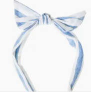 Blue Striped Hair Headband for Women - Fashionable Elastic Hair Accessory for Workouts, Yoga, and Everyday Style