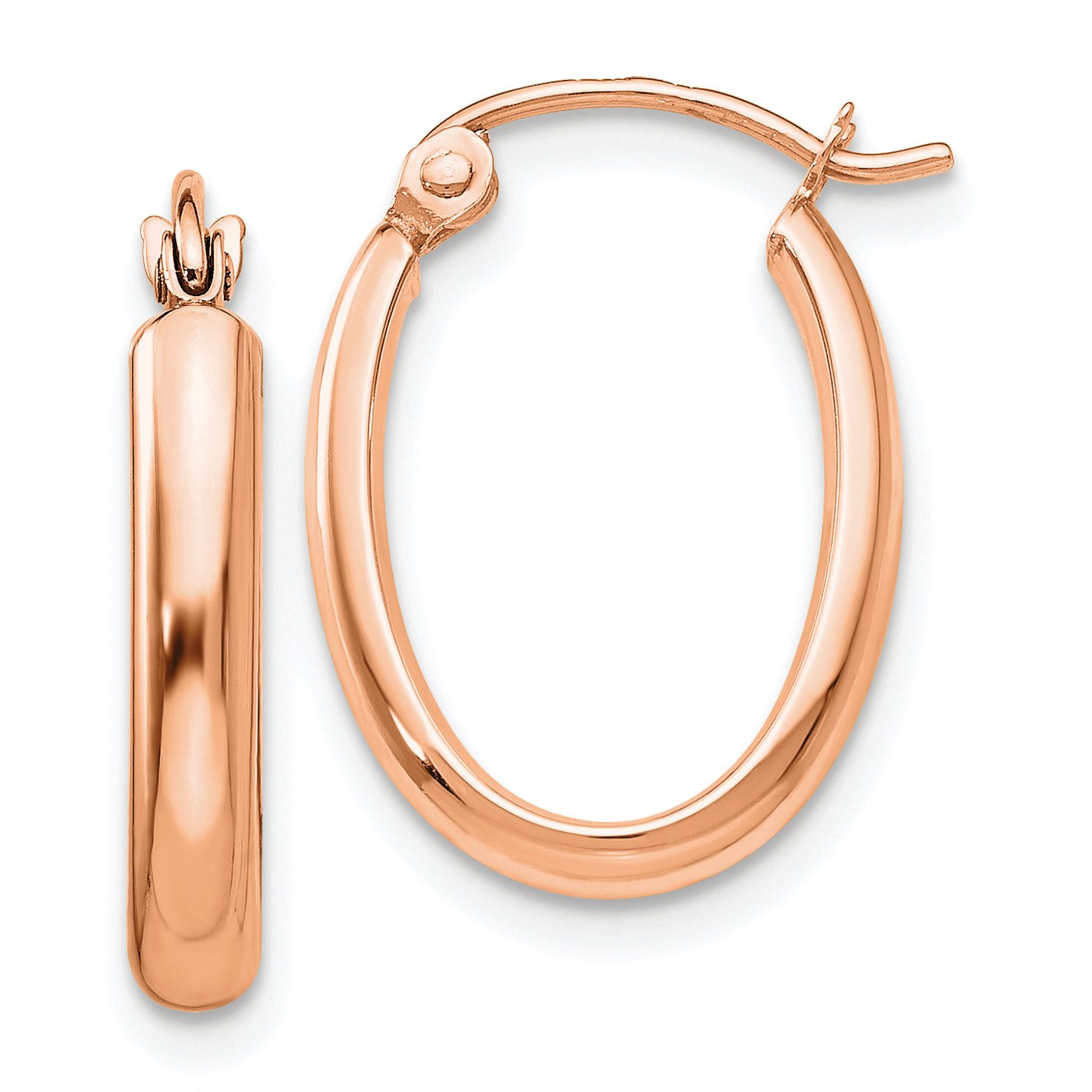 2.75mm Polished Oval Tube Hoop Earrings in Real 14k Gold - Elegant Everyday Jewelry for Women, Perfect for Work, Date Night & Special Occasions