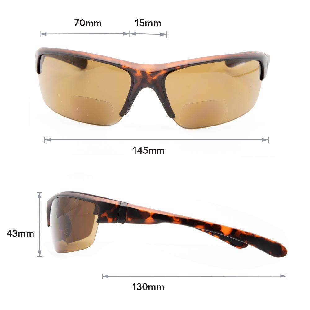 VITENZI Bifocal Sunglasses for Men & Women - Wrap Around Reading Glasses with Sun Tinted Lenses - Stylish & Functional Eyewear for Outdoor Activities, Driving, and Reading in Sunlight - Rome Collection