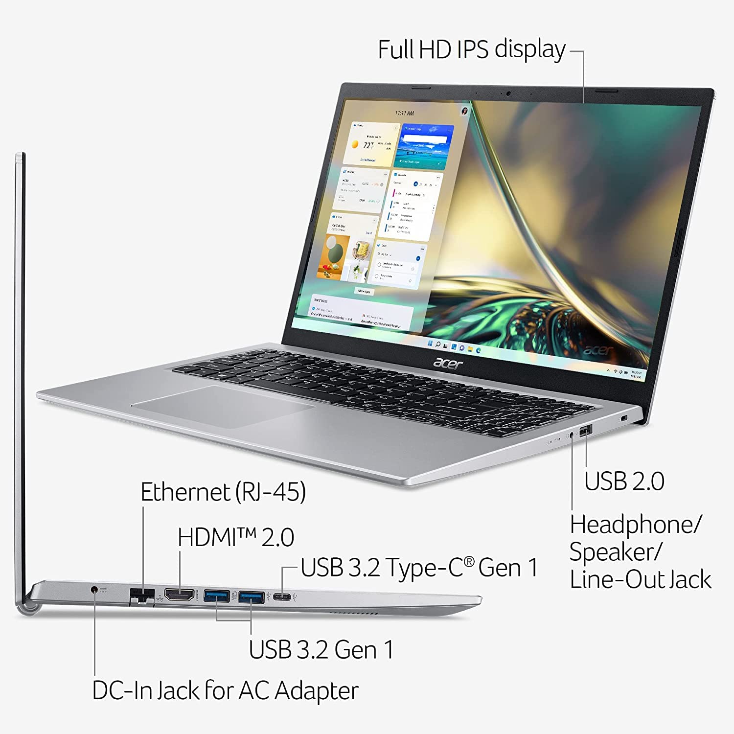 Acer Aspire 5 Slim Essential Laptop - 15.6