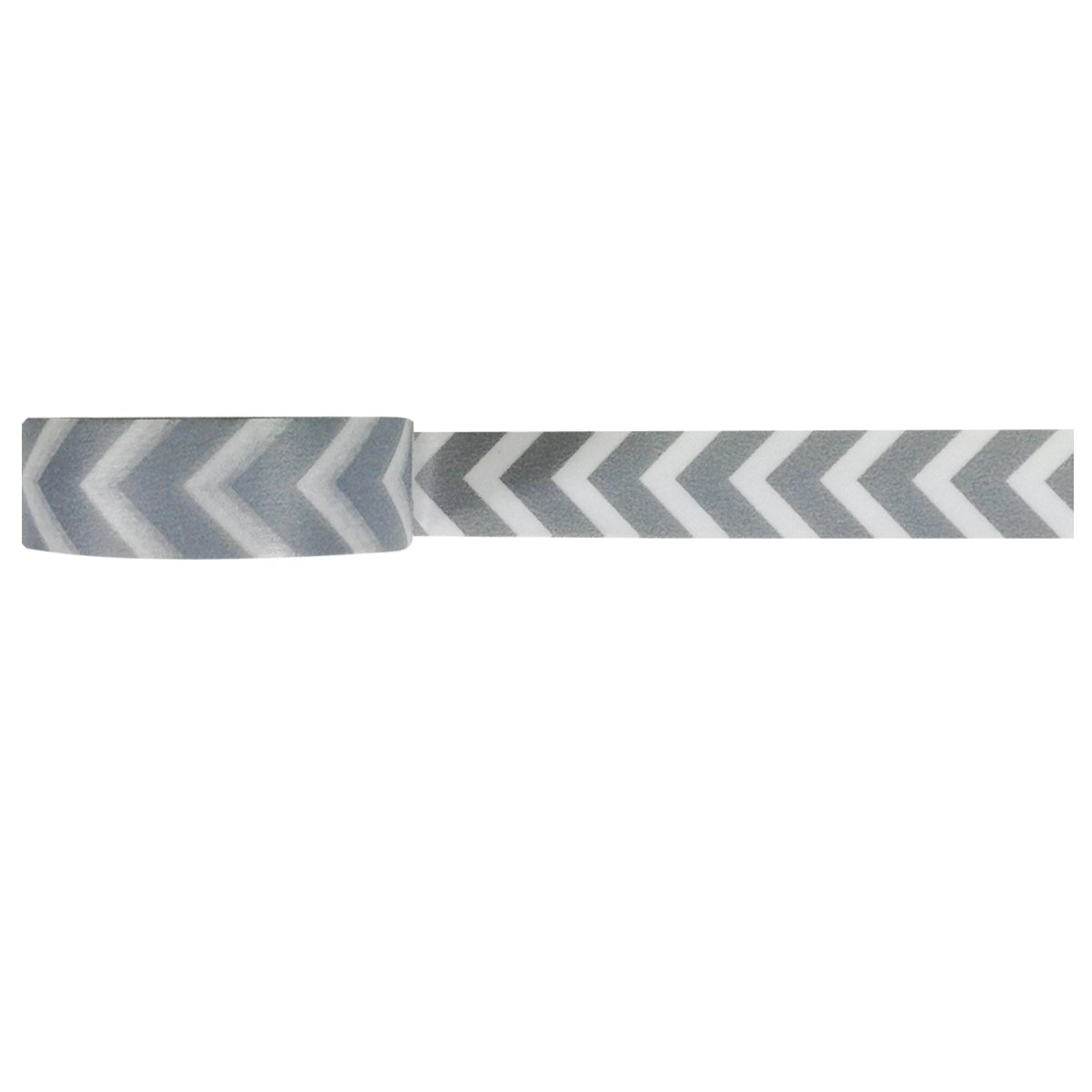 Wrapables Striped Japanese Washi Masking Tape - Grey Arrow | Decorative Craft Tape for Scrapbooking, Bullet Journaling, Gift Wrapping & DIY Projects