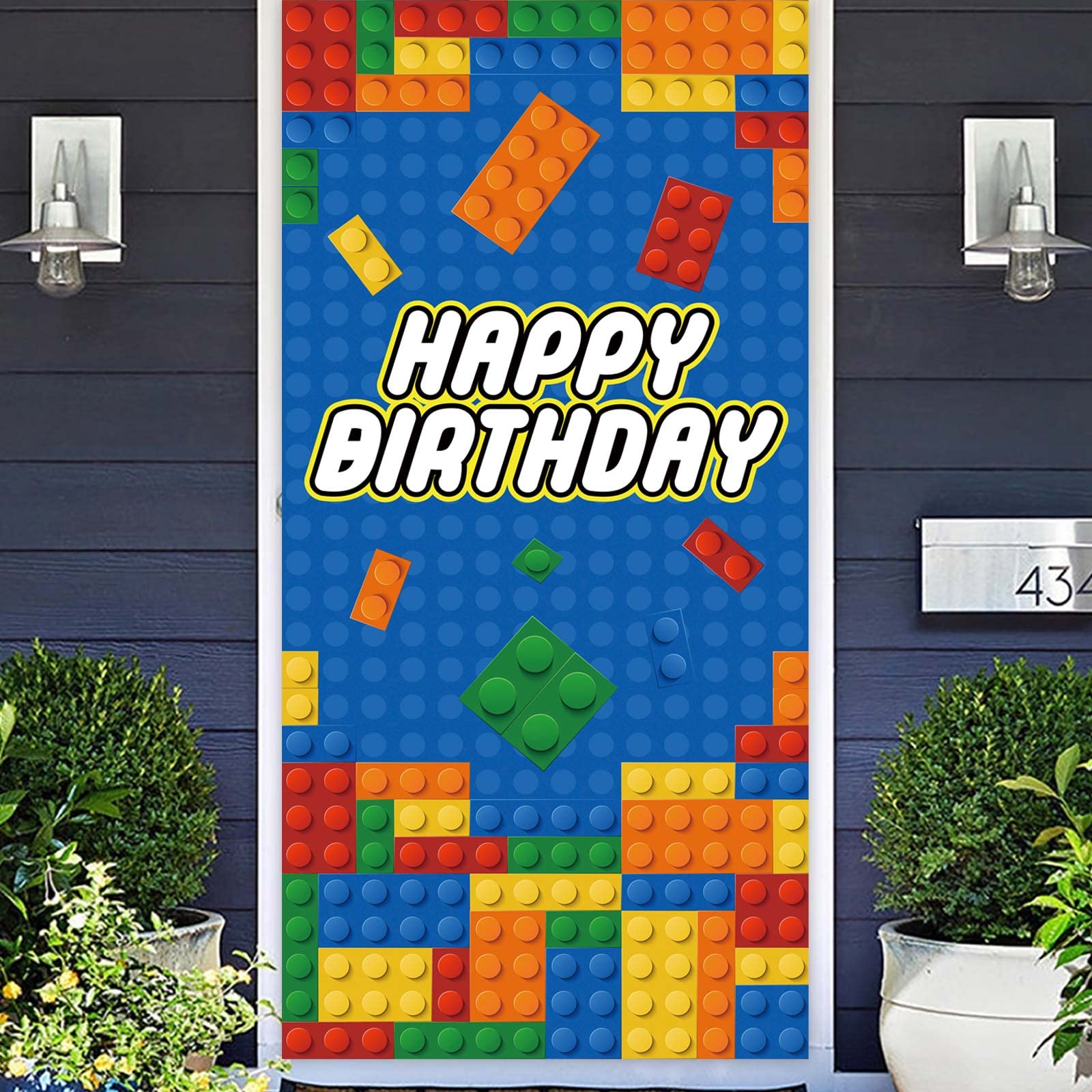 Vibrant Building Blocks Happy Birthday Banner Backdrop - Construction Toys & Bricks Theme Decor for 1st Birthday Party, Baby Shower Favors, Photo Booth Props - Perfect for Boys' Birthday Decorations and Playroom Backgrounds