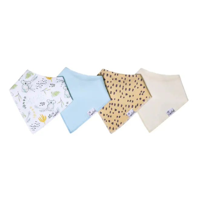 Copper Pearl Baby Bandana Bibs 4-Pack - Soft & Absorbent Drool Bibs for Infants & Toddlers - Cute & Stylish Aussie Print - Perfect for Feeding, Teething, and Everyday Use