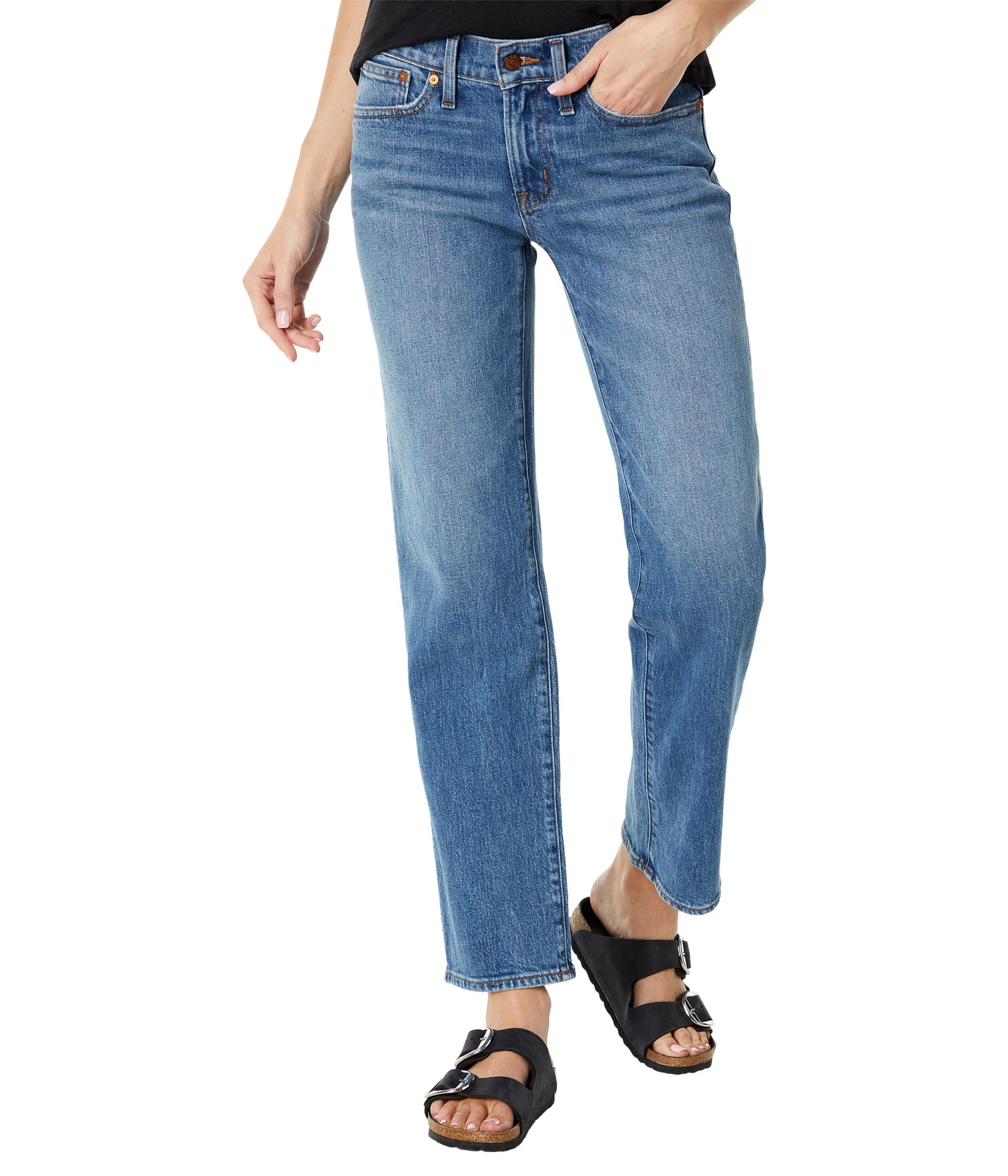 Madewell Low-Rise Perfect Vintage Straight Jeans for Women - Bromton Wash | Comfortable & Stylish Denim Pants for Casual Wear & Everyday Outfits