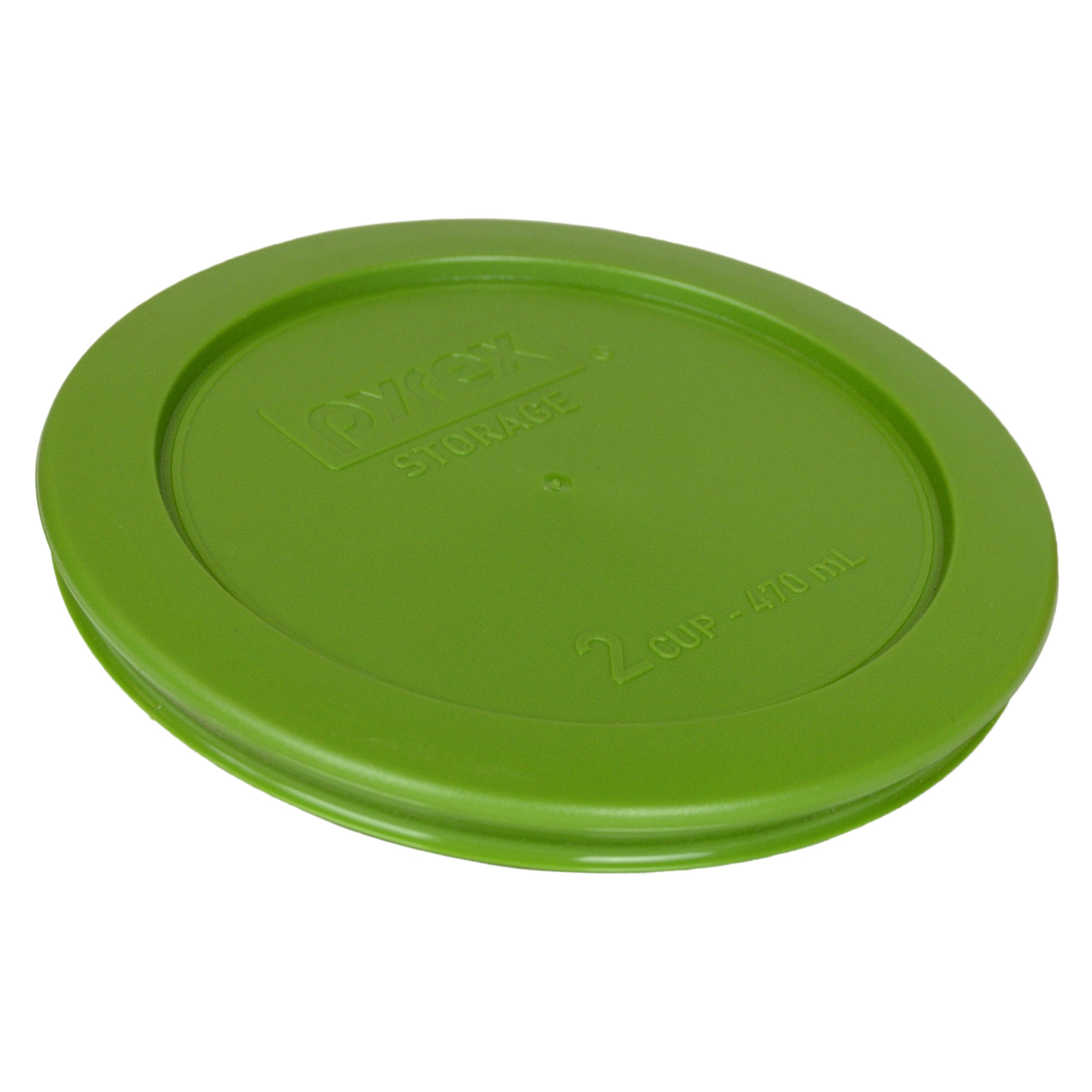 Pyrex 7200-PC 2-Cup Round Plastic Food Storage Lids Set - 1 Green, 1 Orange & 1 Cobalt Blue - Airtight & Durable - Made in USA - Perfect for Meal Prep, Leftovers & Refrigerator Organization