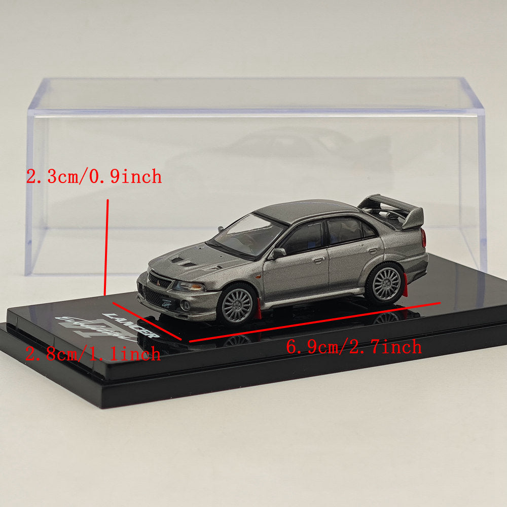 1/64 Scale Mitsubishi Lancer GSR Evolution VI (CP9A) 1999 Diecast Model Car - Hobby Japan HJ642033AS Silver | Collectible Toy Car for Display, Racing Enthusiasts & Model Car Collection