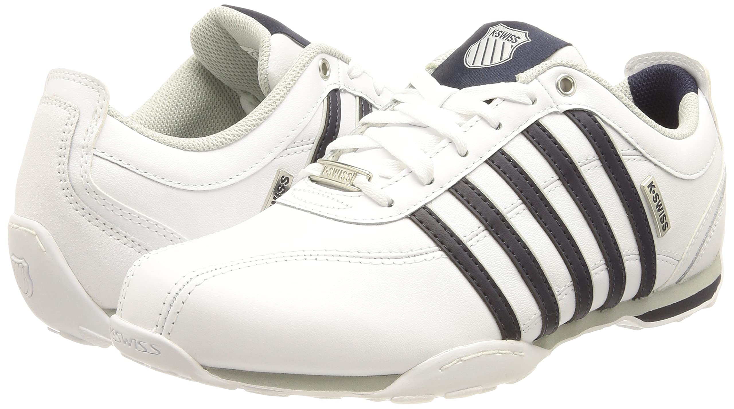 K-Swiss Men's Classic White Low-Top Sneakers Size 14 - Comfortable Casual Shoes for Walking, Gym & Everyday Wear