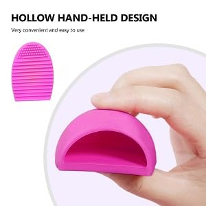KIRA Egg-Shaped Silicone Makeup Brush Cleaner - Pink Cosmetic Brush Scrubber & Washing Tool for Professional & Home Use (Pack of 1) | Perfect for Daily Makeup Brush Cleaning & Travel Beauty Essentials