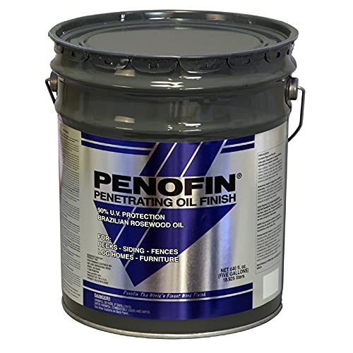 Penofin Blue Semi-Transparent Oil-Based Wood Stain - 5 Gallon for Decks, Fences & Outdoor Furniture | Premium Clear Wood Finish & Protection