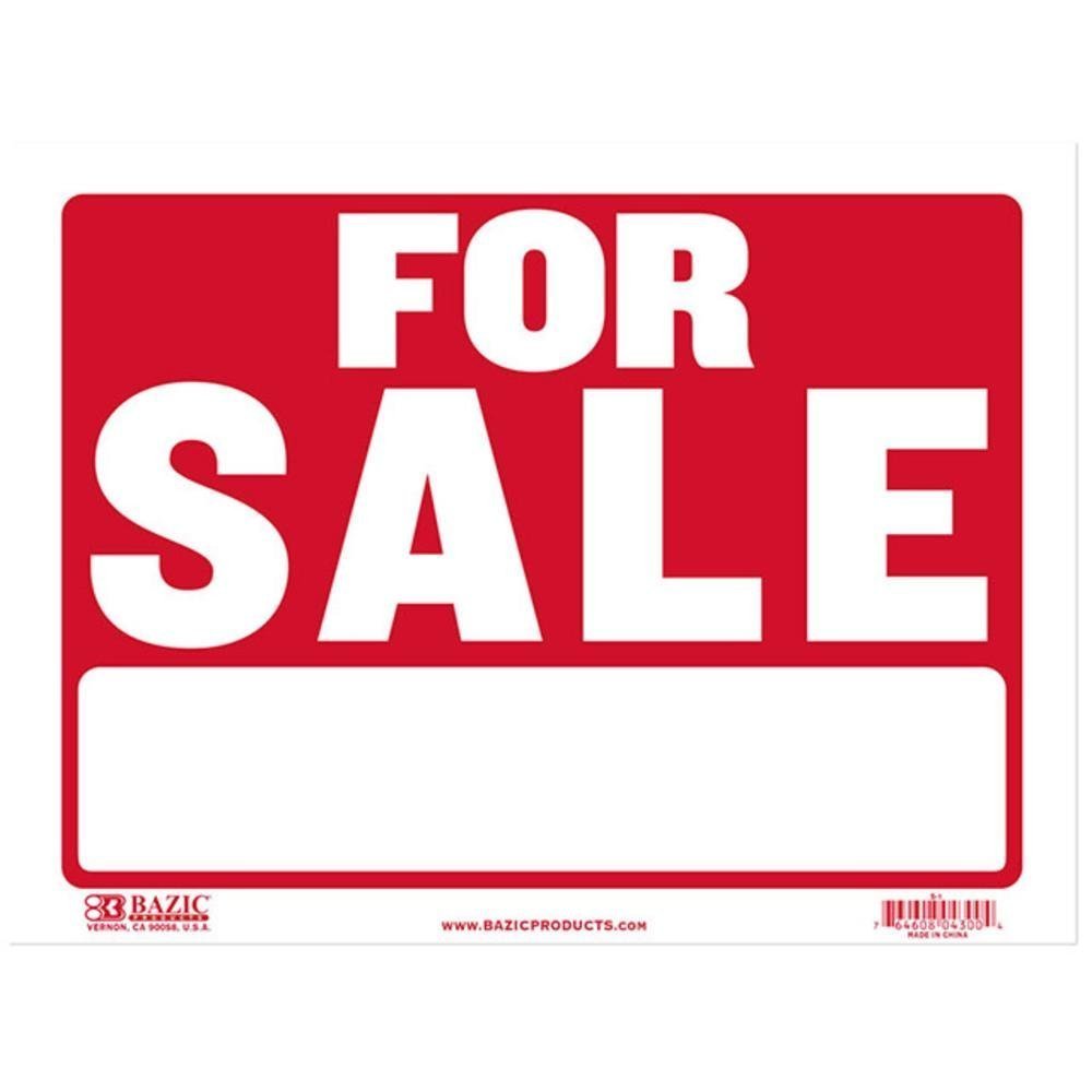 BAZIC 9x12 Inch Real Estate For Sale Sign - Durable Yard Sign with Stake for Home Selling, Open House & Property Listings