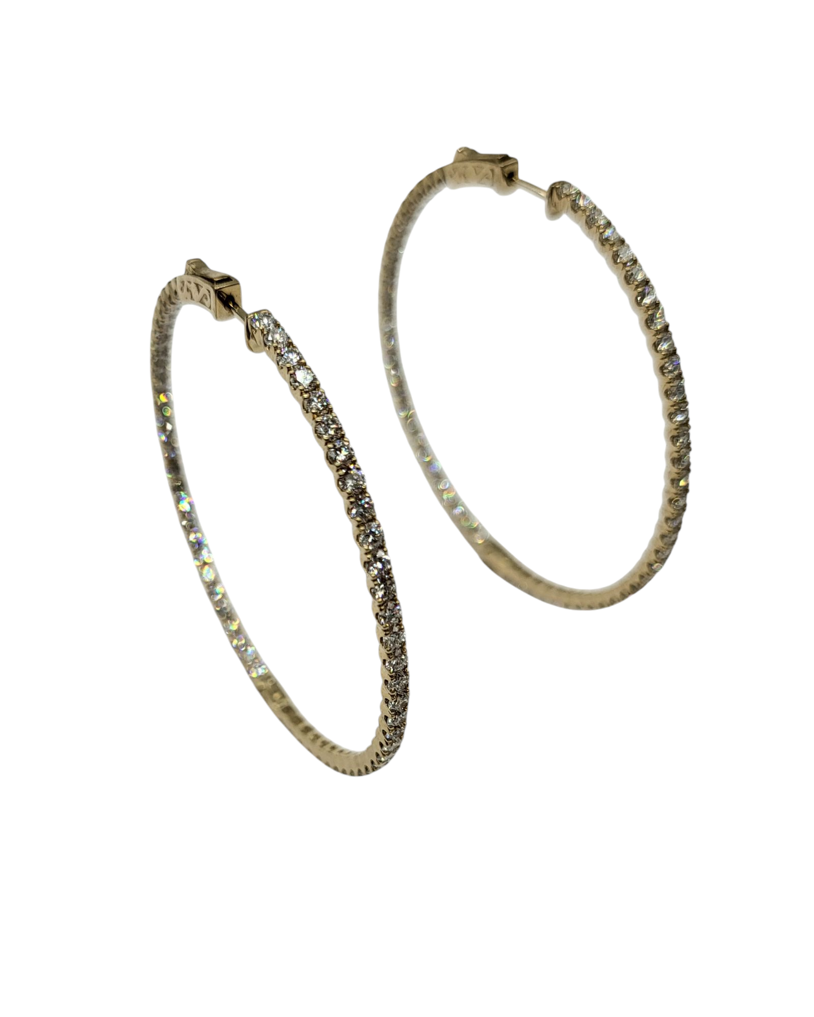 4.5 Carat Lab Grown Diamond Hoop Earrings for Women - Hypoallergenic 14K Gold Plated - Perfect for Weddings, Parties & Special Occasions