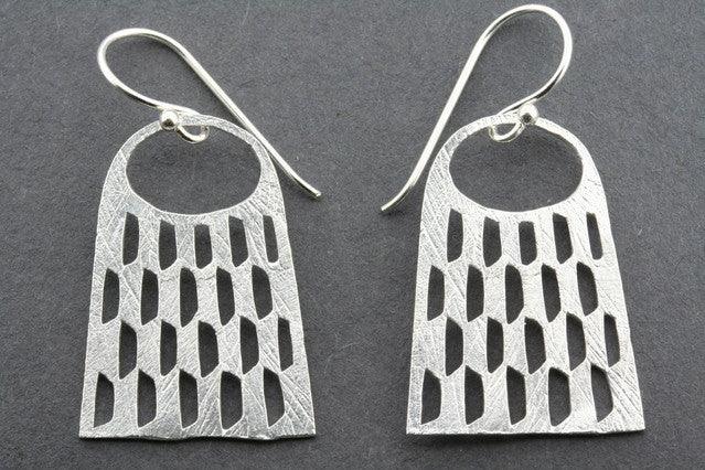 Multi Cutout Basket Earrings - Sterling Silver Dangle Hoop Earrings for Women, Perfect for Parties, Weddings & Everyday Wear