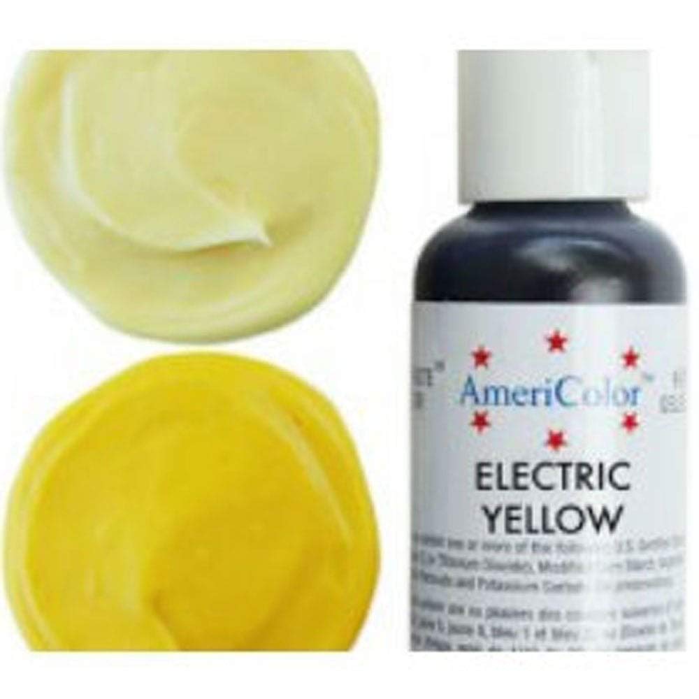 AmeriColor Electric Yellow Soft Gel Food Coloring - 13.5 oz (400ml) Vibrant Baking Dye for Cakes, Cookies, Frosting & Candy Making
