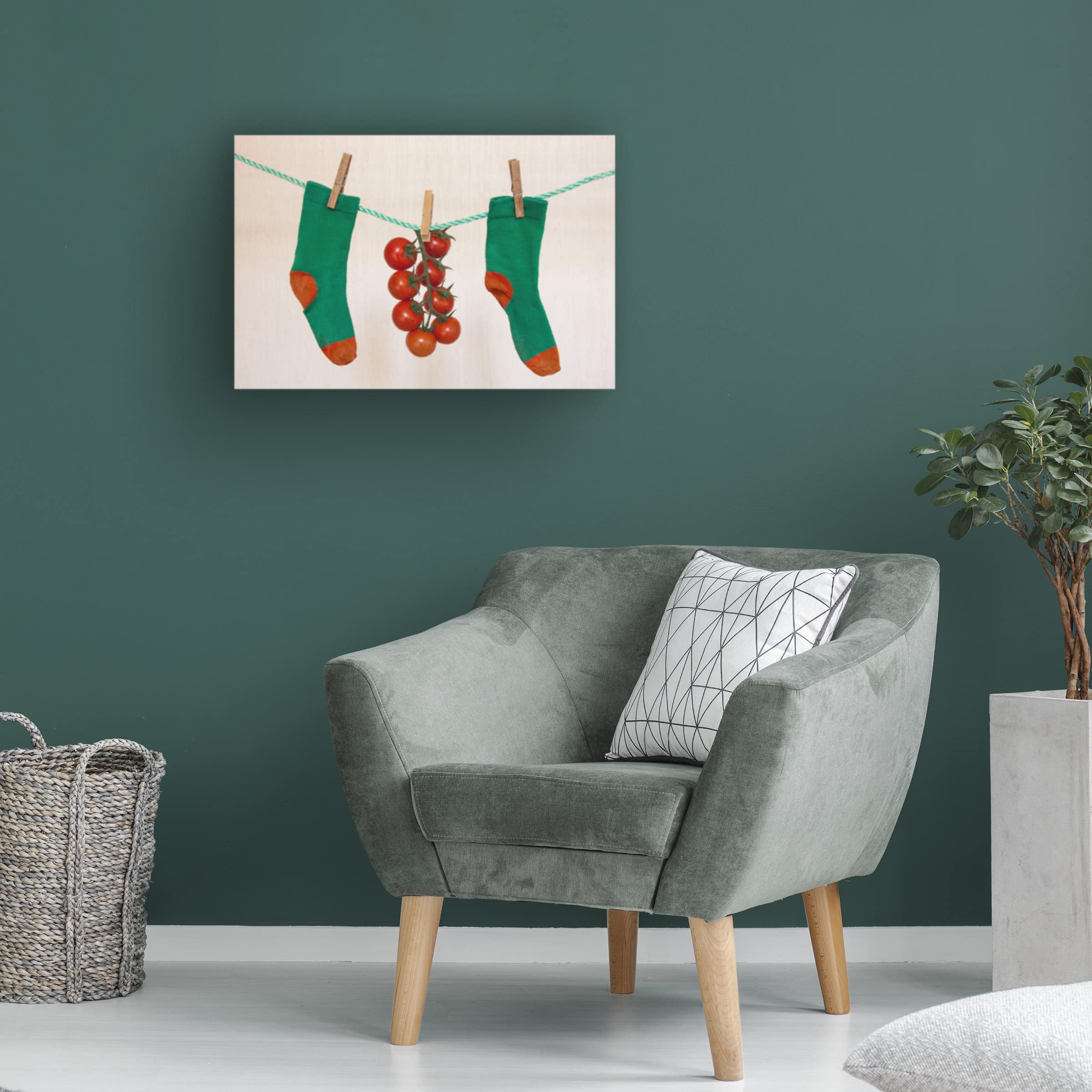 Trademark Fine Art 'Line Ripened Tomatoes' Canvas Wall Art by Jacqueline Hammer - Vibrant Kitchen Decor & Dining Room Painting for Farmhouse Style Homes