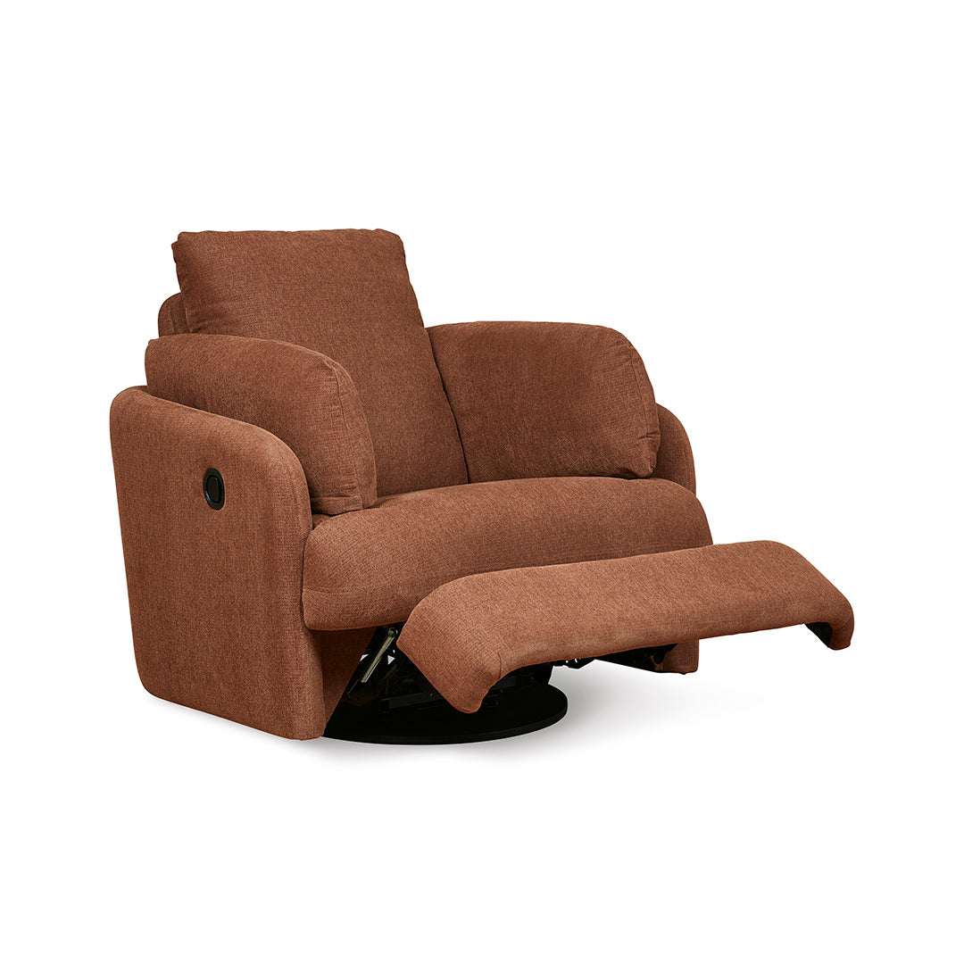 Modmax Swivel Glider Recliner Chair - 360 Degree Rotating Rocker Recliner with Smooth Gliding Motion, Padded Armrests & Lumbar Support - Perfect for Living Room, Nursery, or Home Theater Relaxation