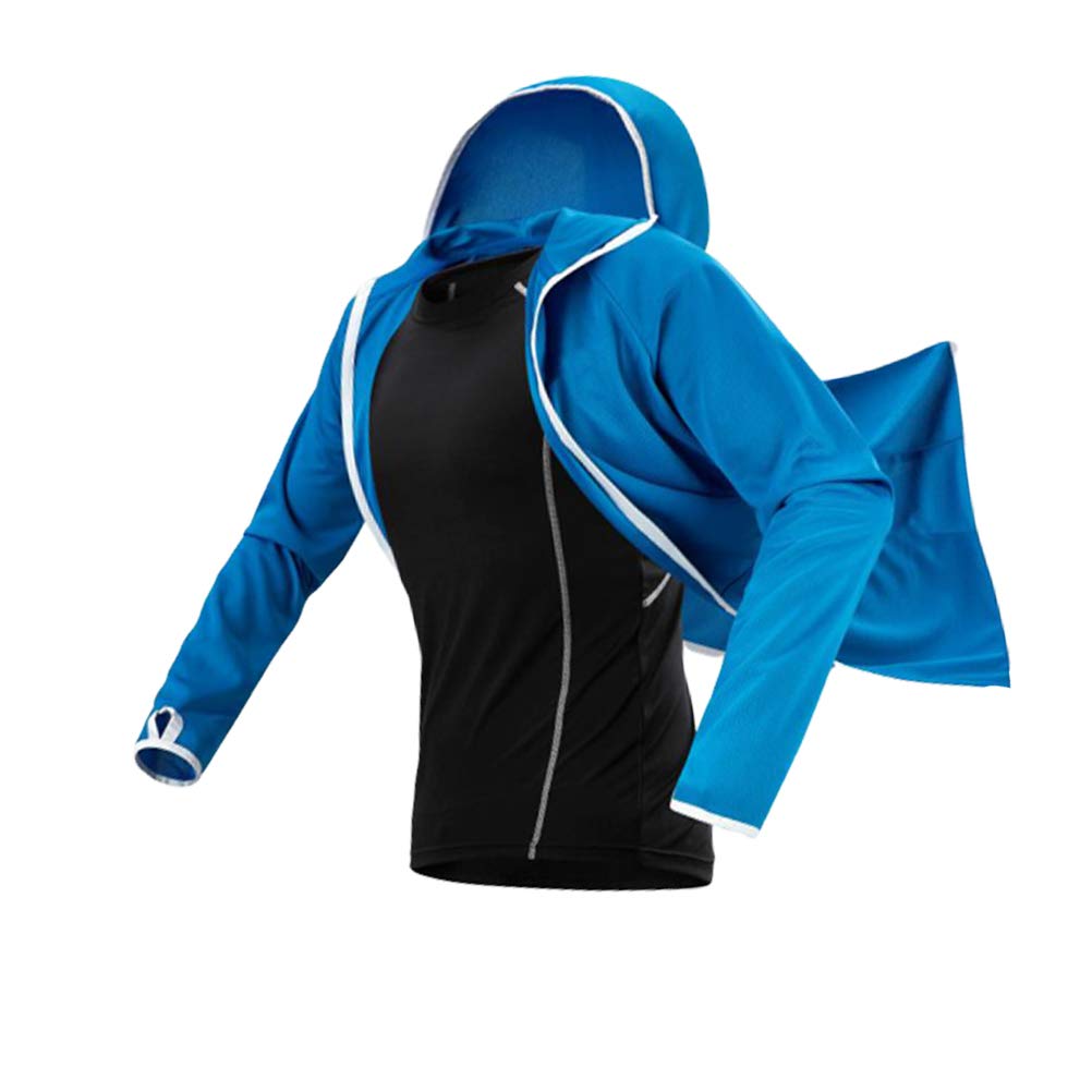 1PC Quick-Dry Sun Protection Fishing Jacket for Men - Breathable Hooded Raincoat Windproof Windbreaker Outdoor Coat with UPF Sunblock - Perfect for Fishing, Hiking, Camping & Outdoor Adventures