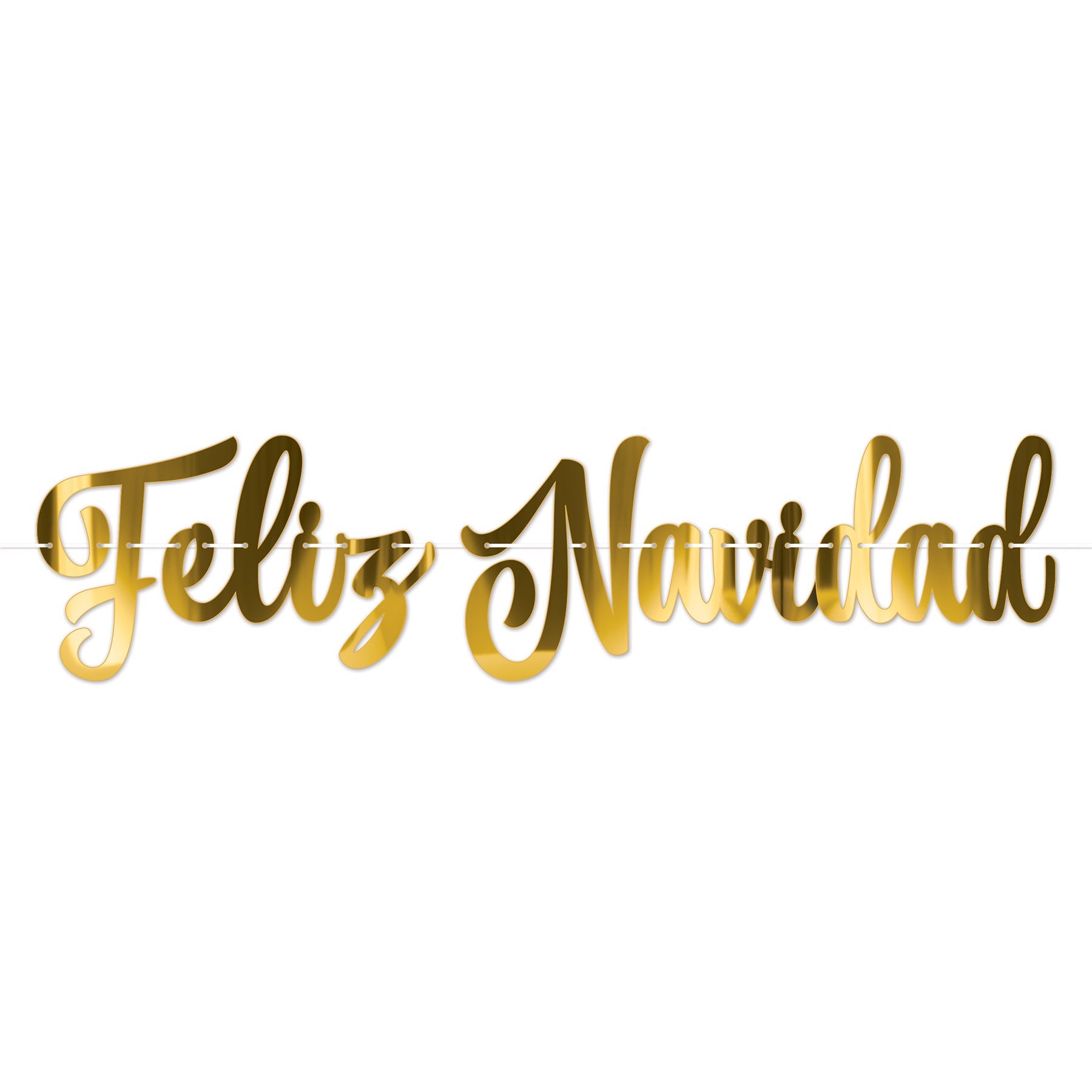 12 Pack Beistle Foil Feliz Navidad Streamers - Colorful Spanish Christmas Party Decorations for Holiday Celebrations, Home & Office Decor