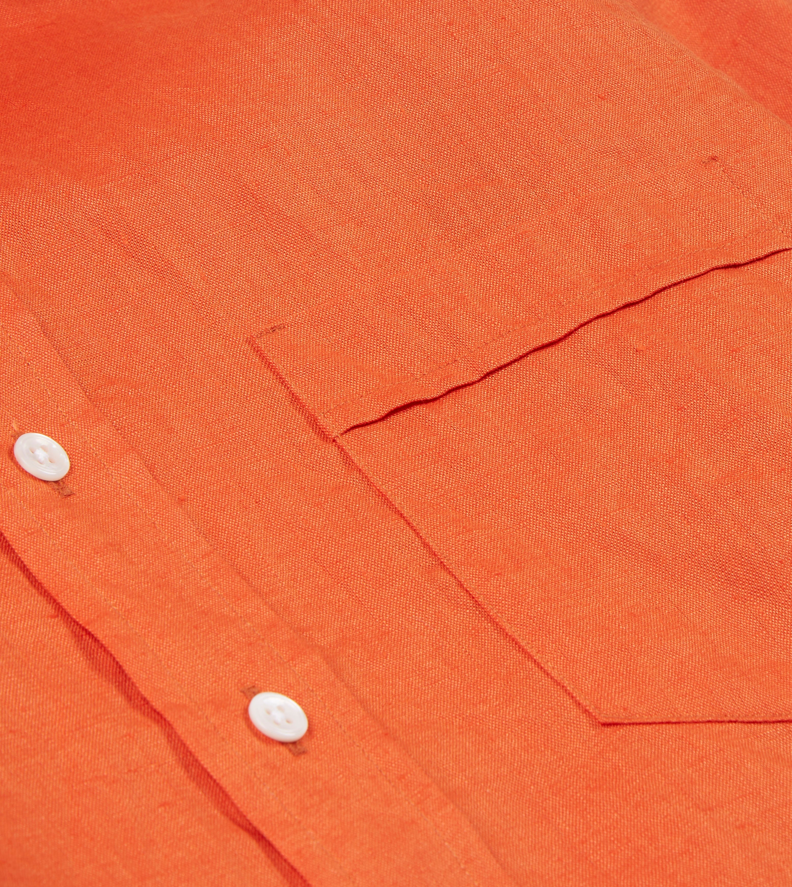 Men's Orange Linen Spread Collar Casual Shirt - Breathable Summer Button Down for Beach, Office & Outdoor Activities