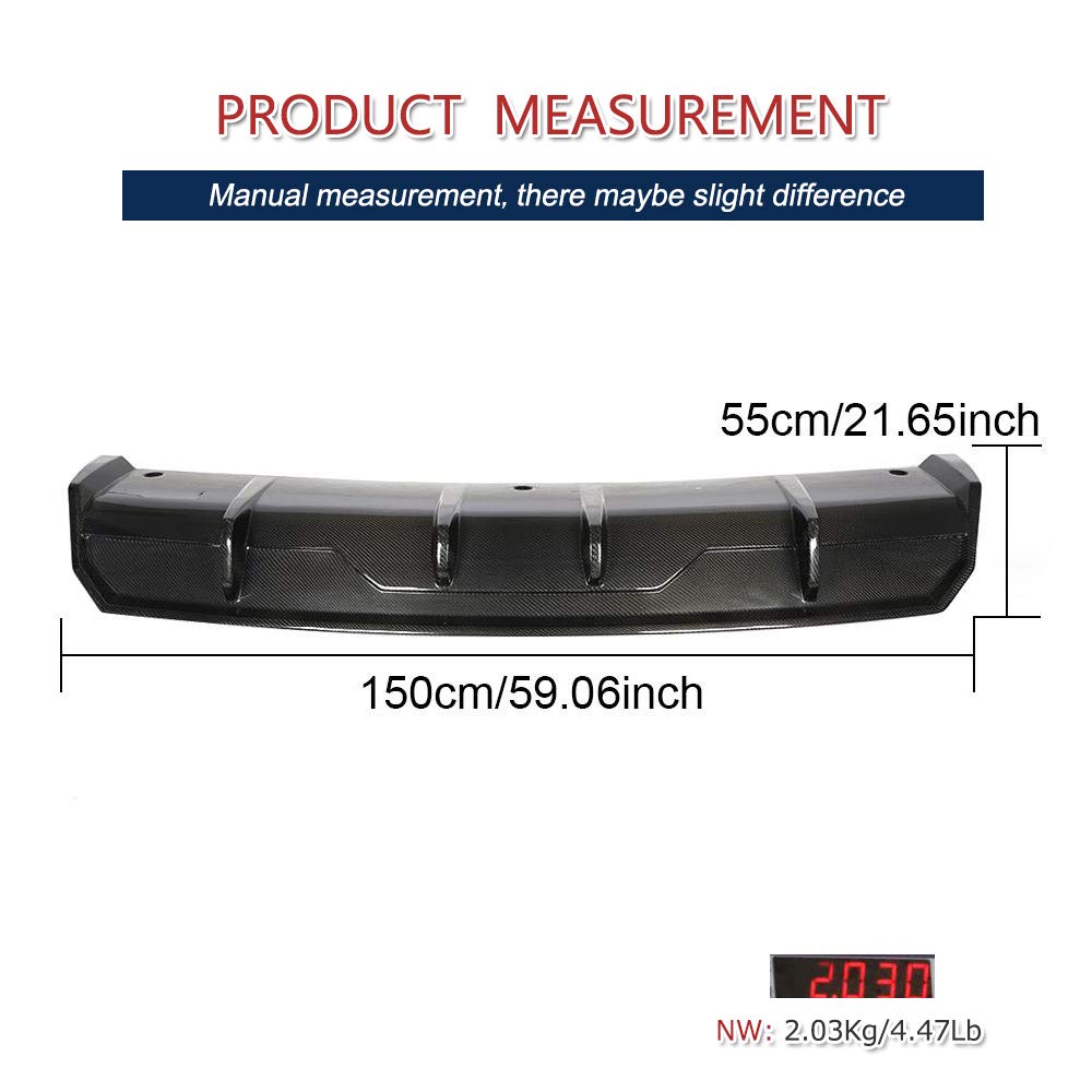 Premium Real Carbon Fiber Rear Diffuser for Tesla Model 3 (2017-2023) - Bumper Cover, Lower Lip Spoiler & Valance Protector - High-Performance Body Kit - Enhance Style & Aerodynamics for Street & Track Racing