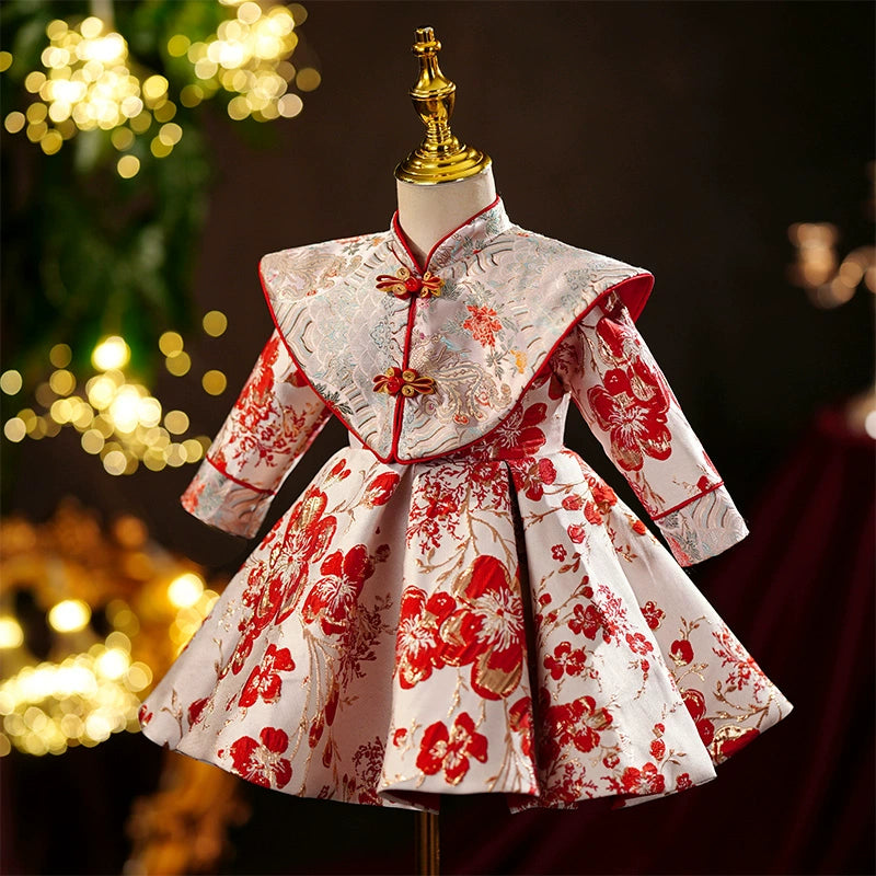 Red Cheongsam Dress for Baby Girls - Chinese New Year & Birthday Party Outfit | Perfect for Festivals, Photos & Special Occasions
