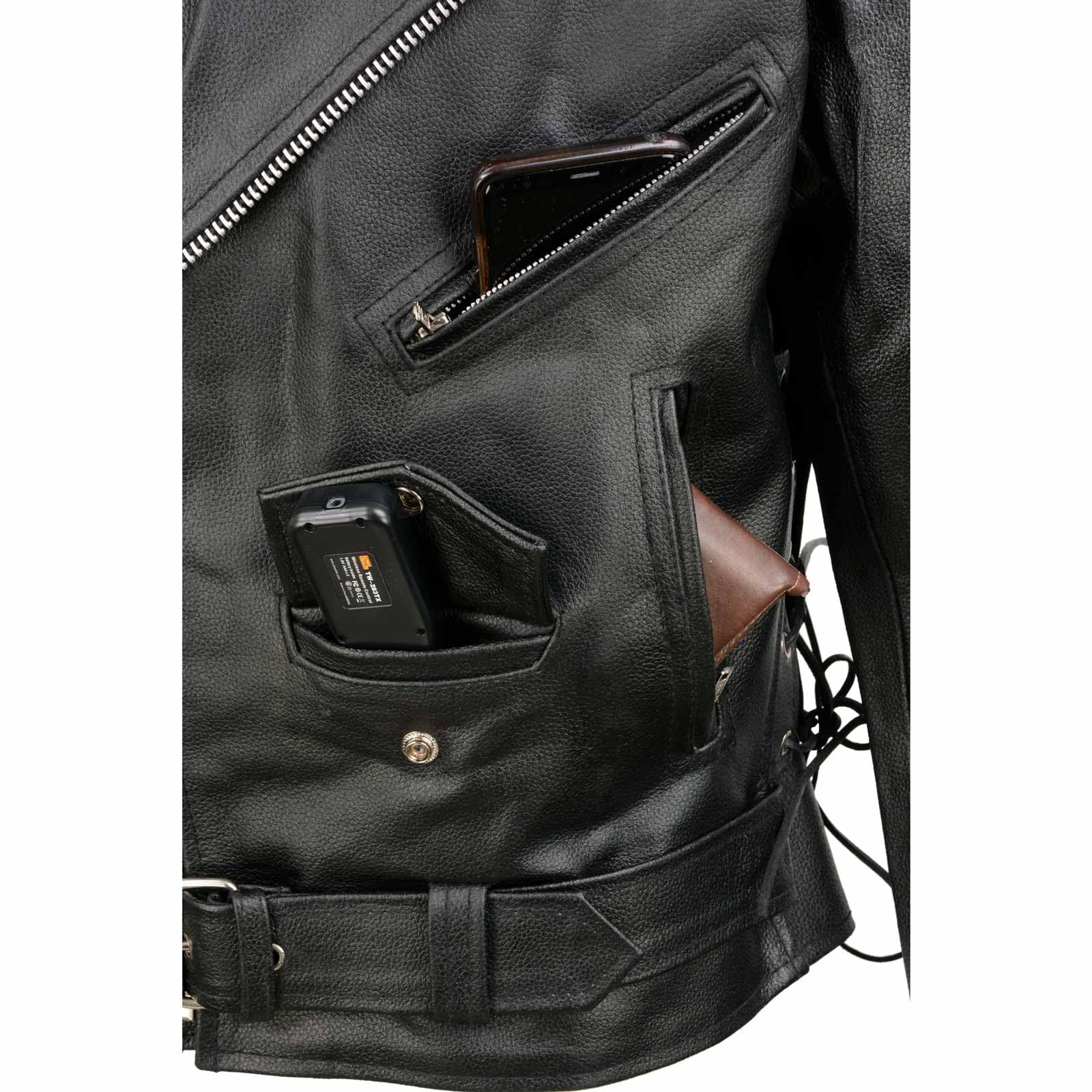 Men's Black Motorcycle Leather Jacket - Riding & Casual Wear